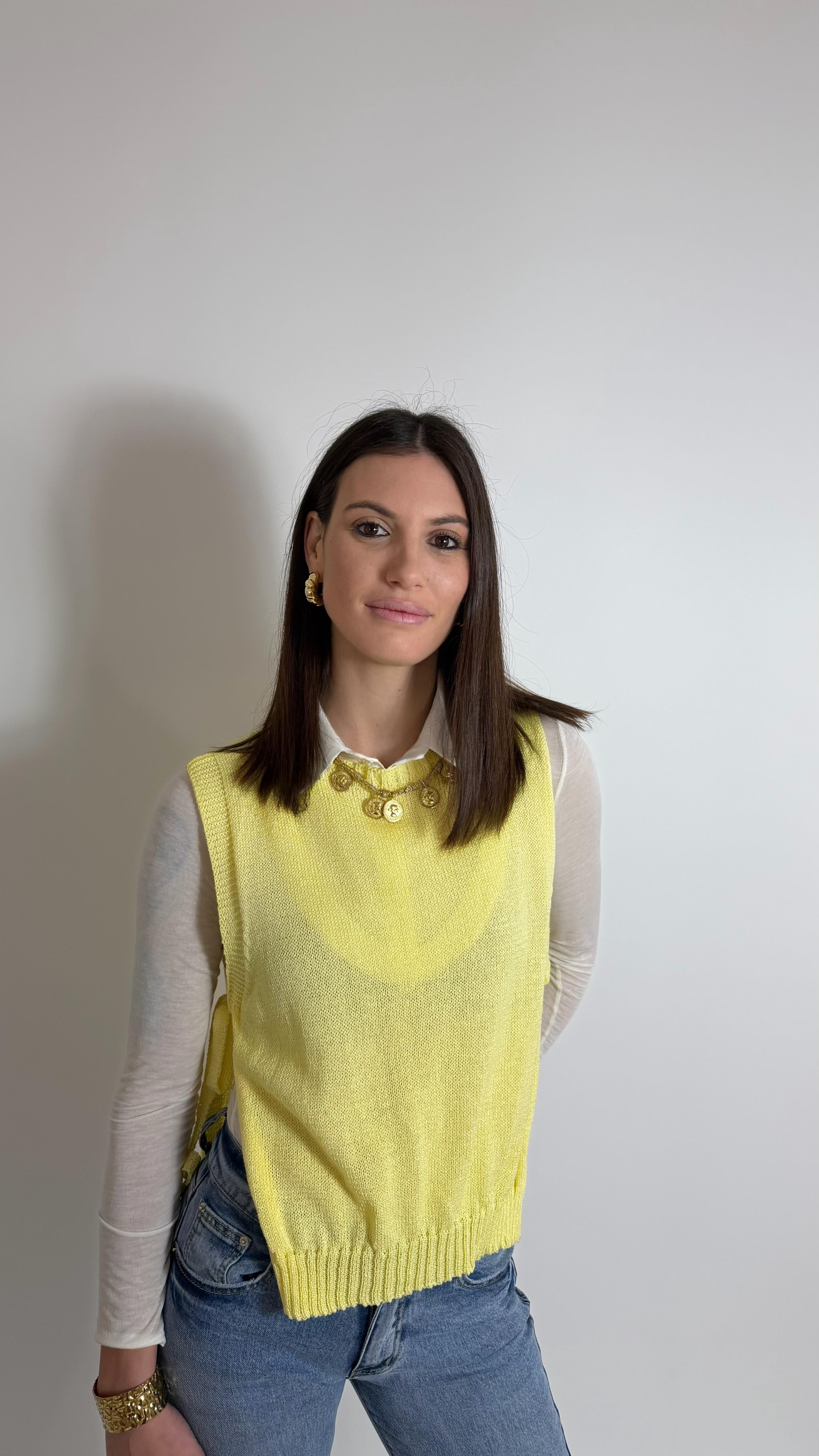 Gilet in filo Giallo Soft