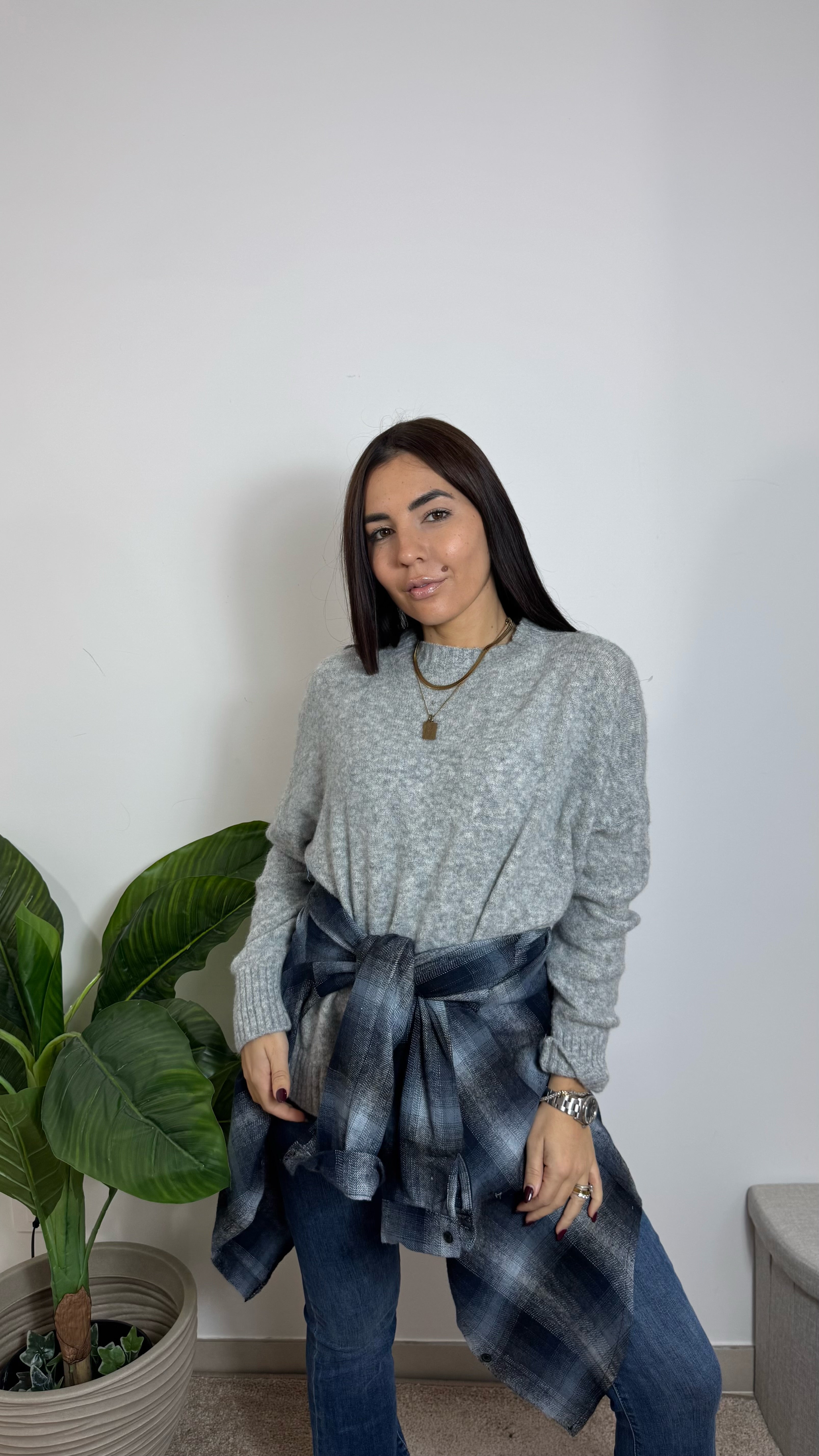 Pull Morbidissimo Girocollo Grigio Perla