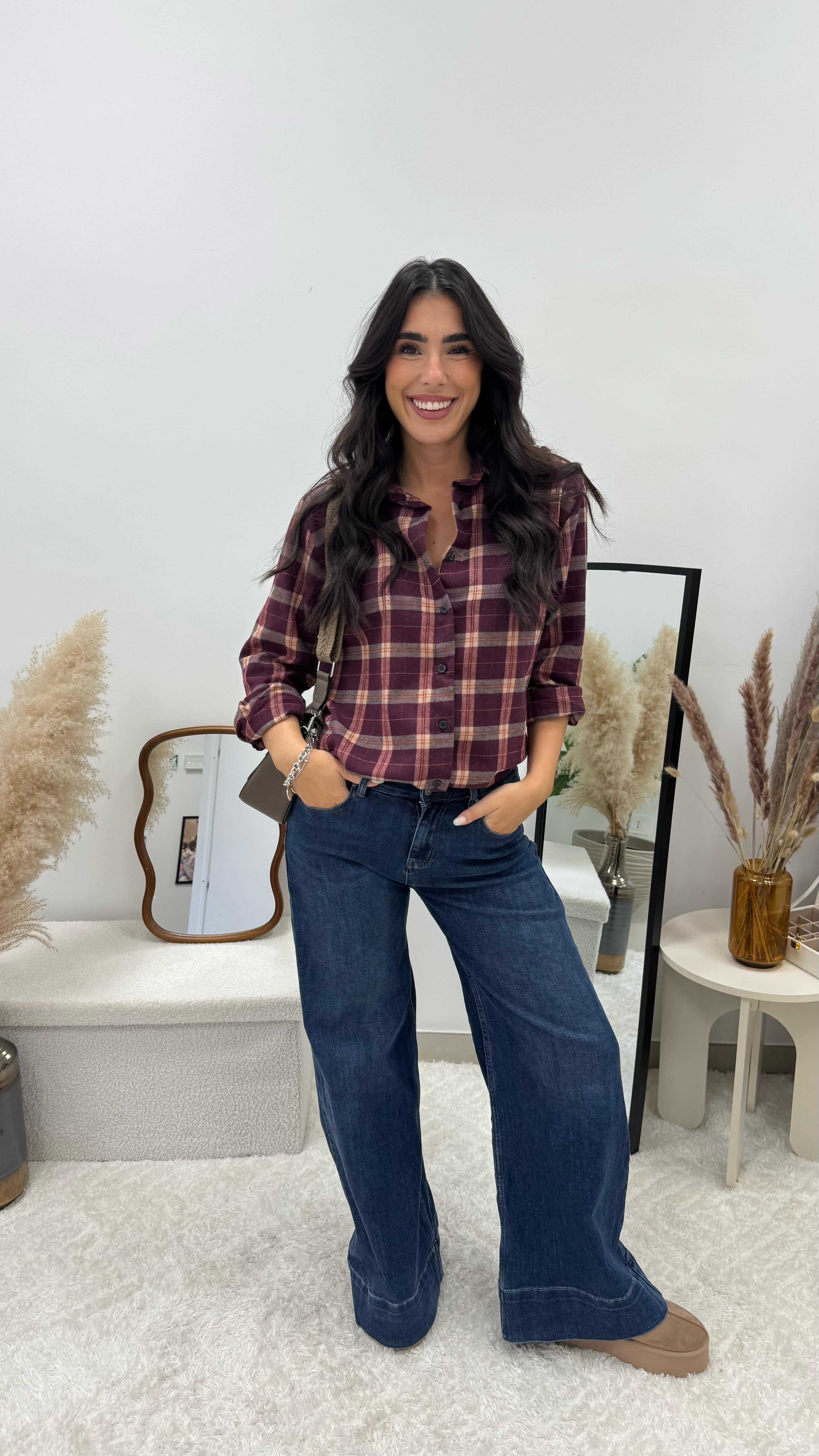 Camicia Quadri Burgundy