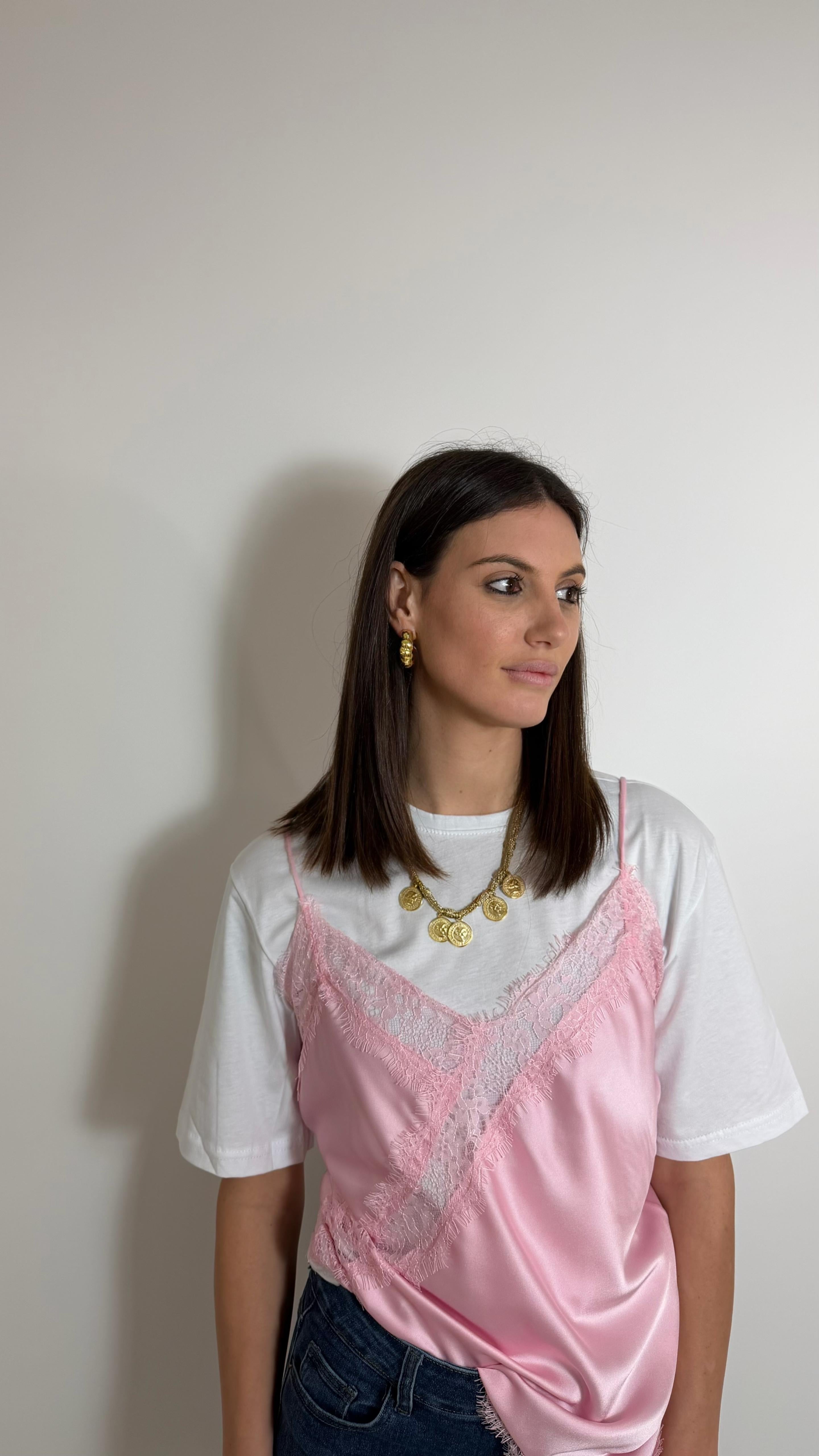 Top Silk&Lace Pink Soft