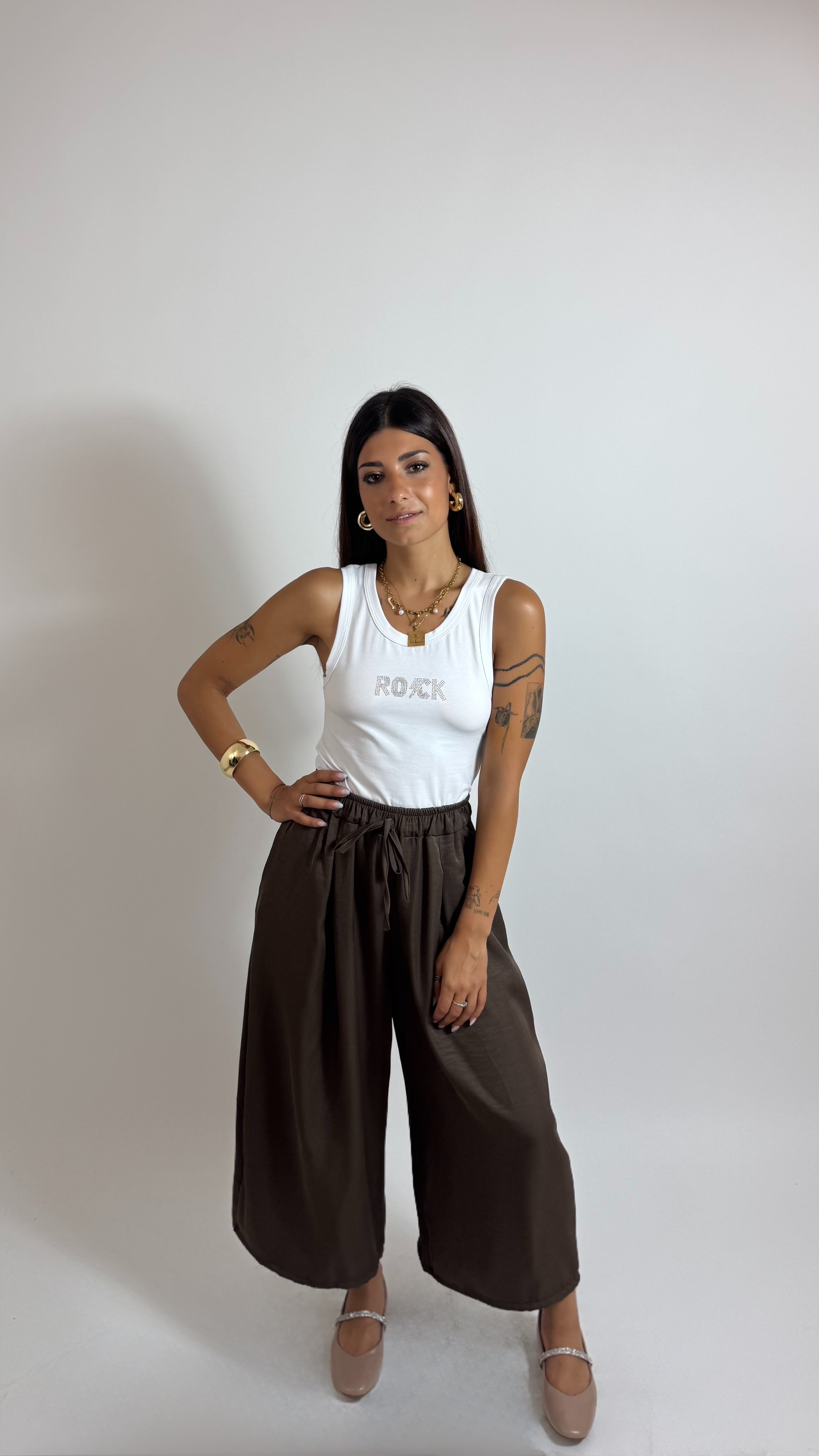Pantalone Soft Capri Choco