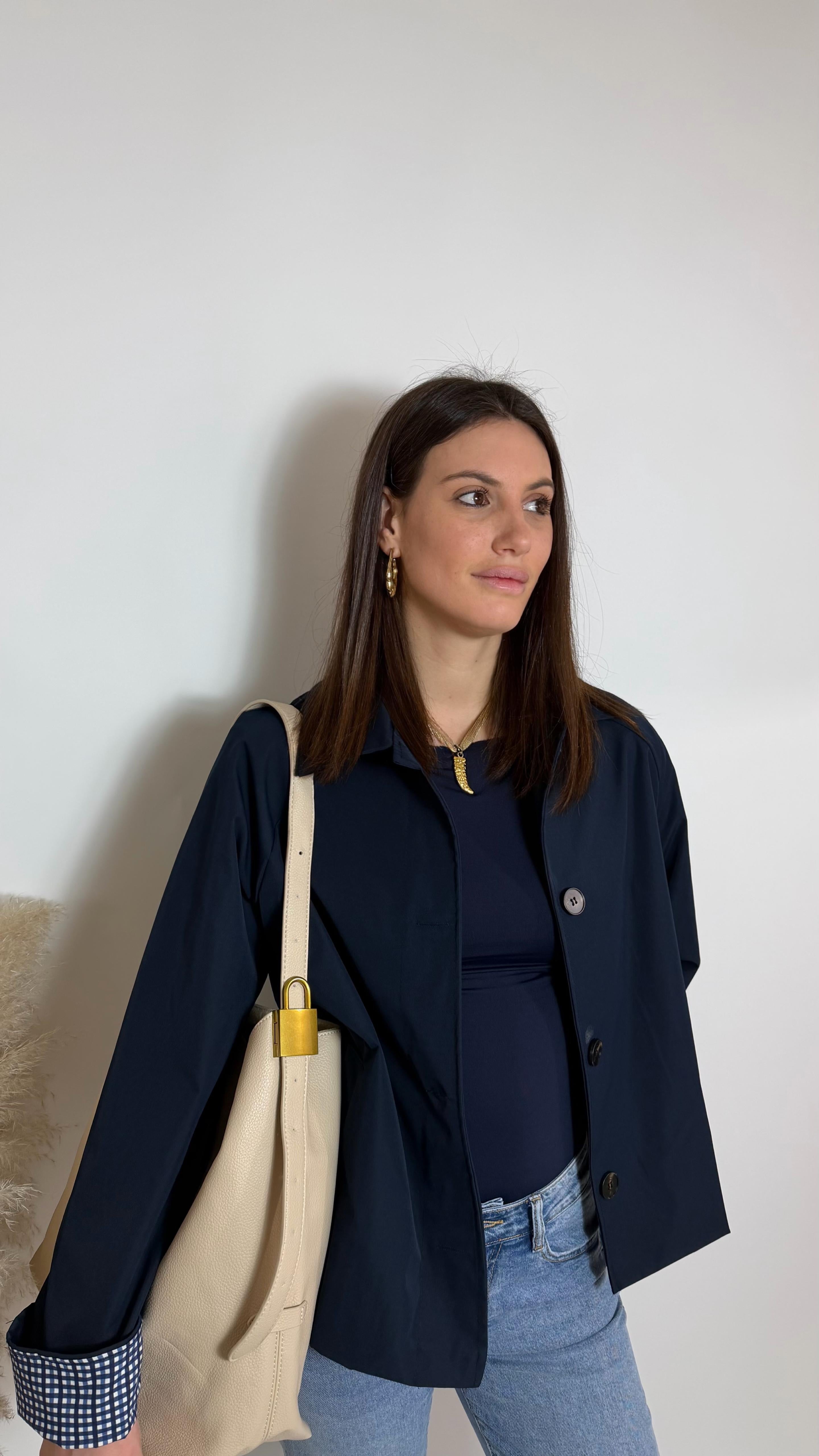 Mini Trench City Chic Blu Notte