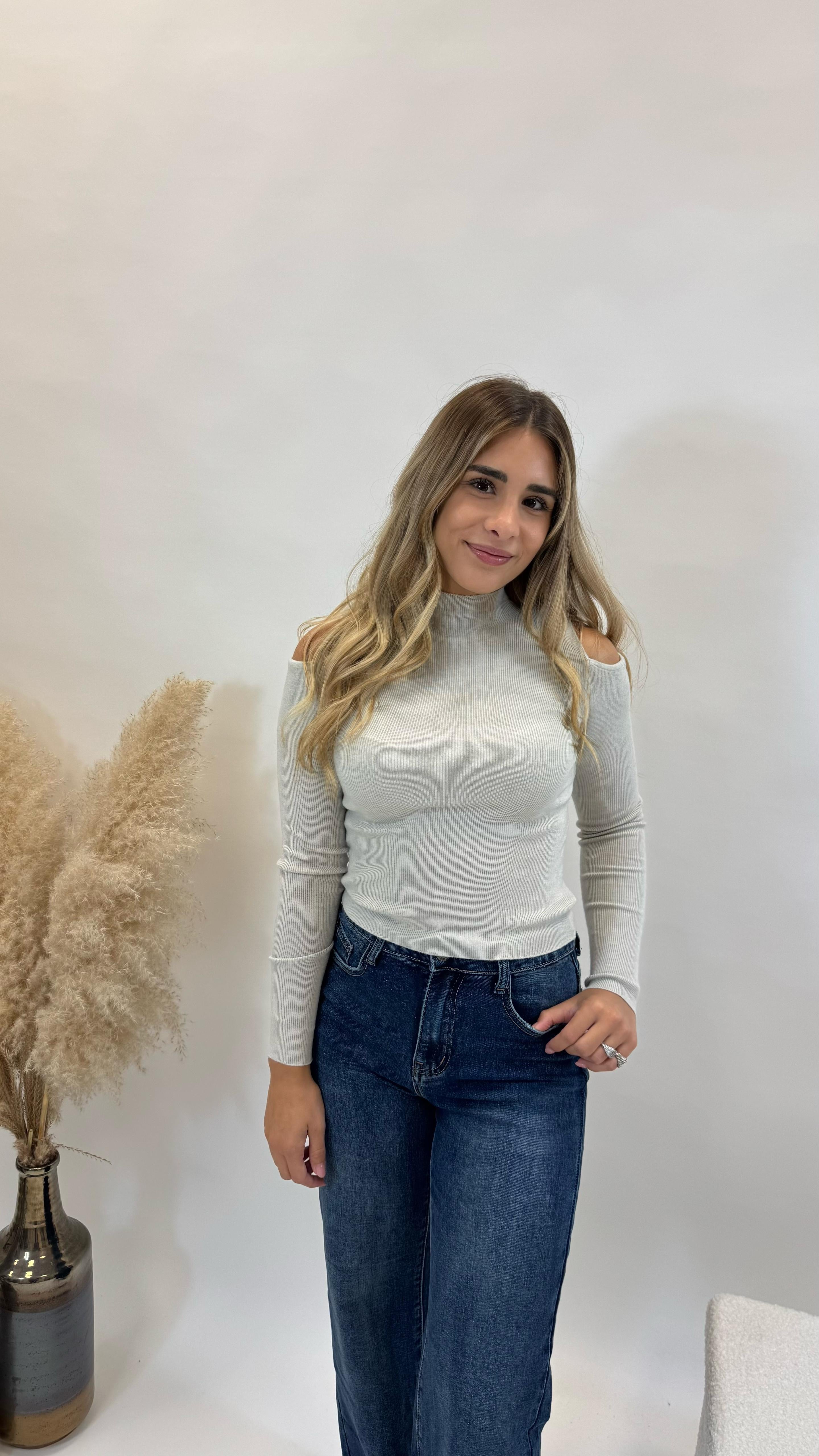 Pull Spalla Cut-Out Tortora