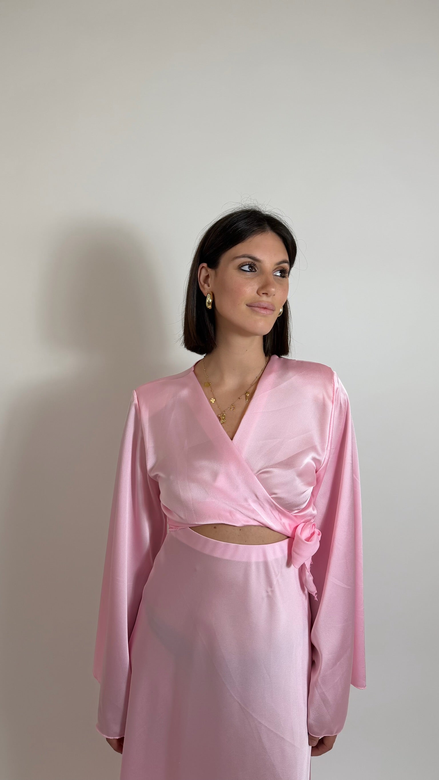 Set Silk Top & Skirt Rosa