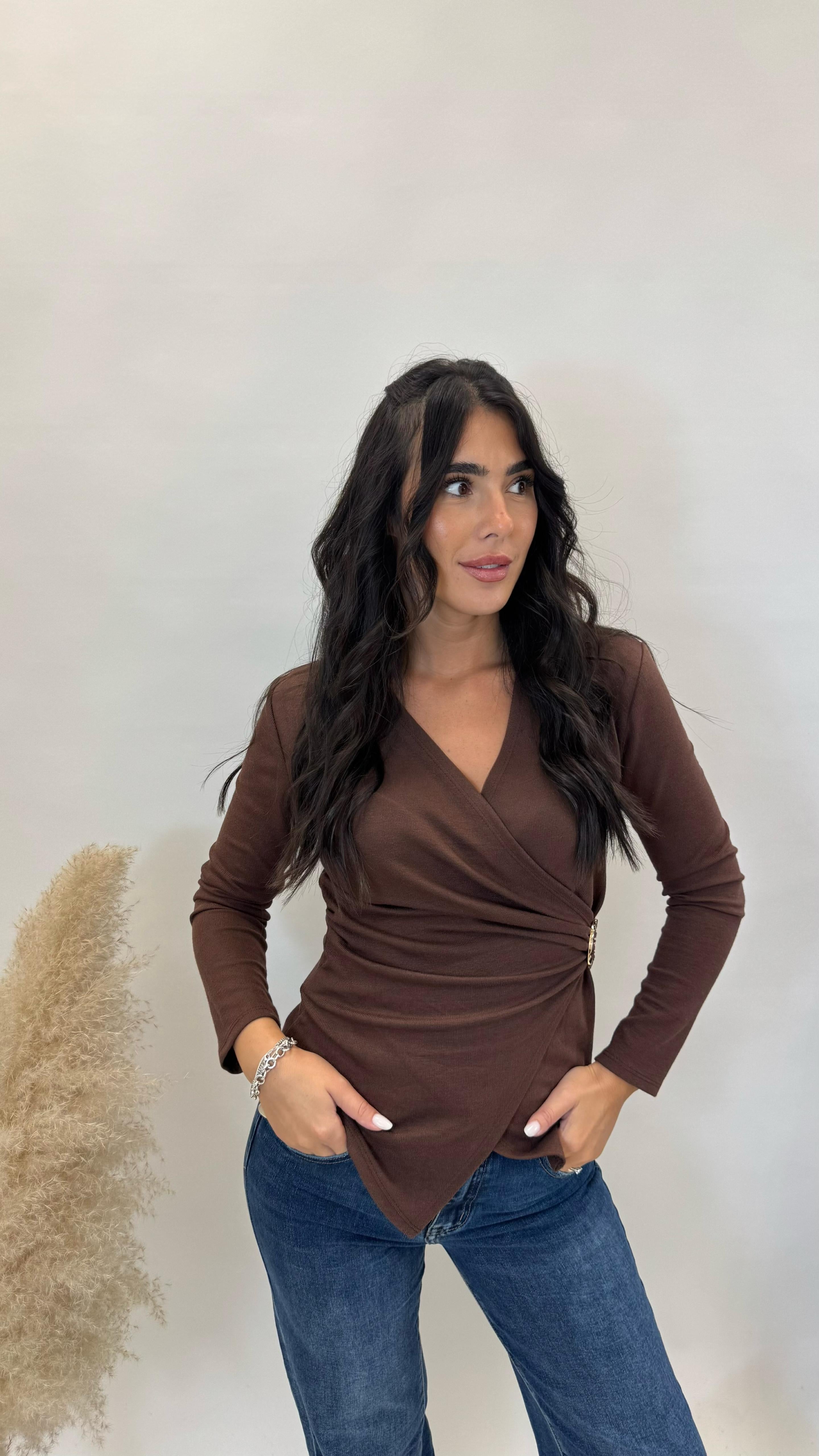 Maglia Incrociata Gioiello Choco