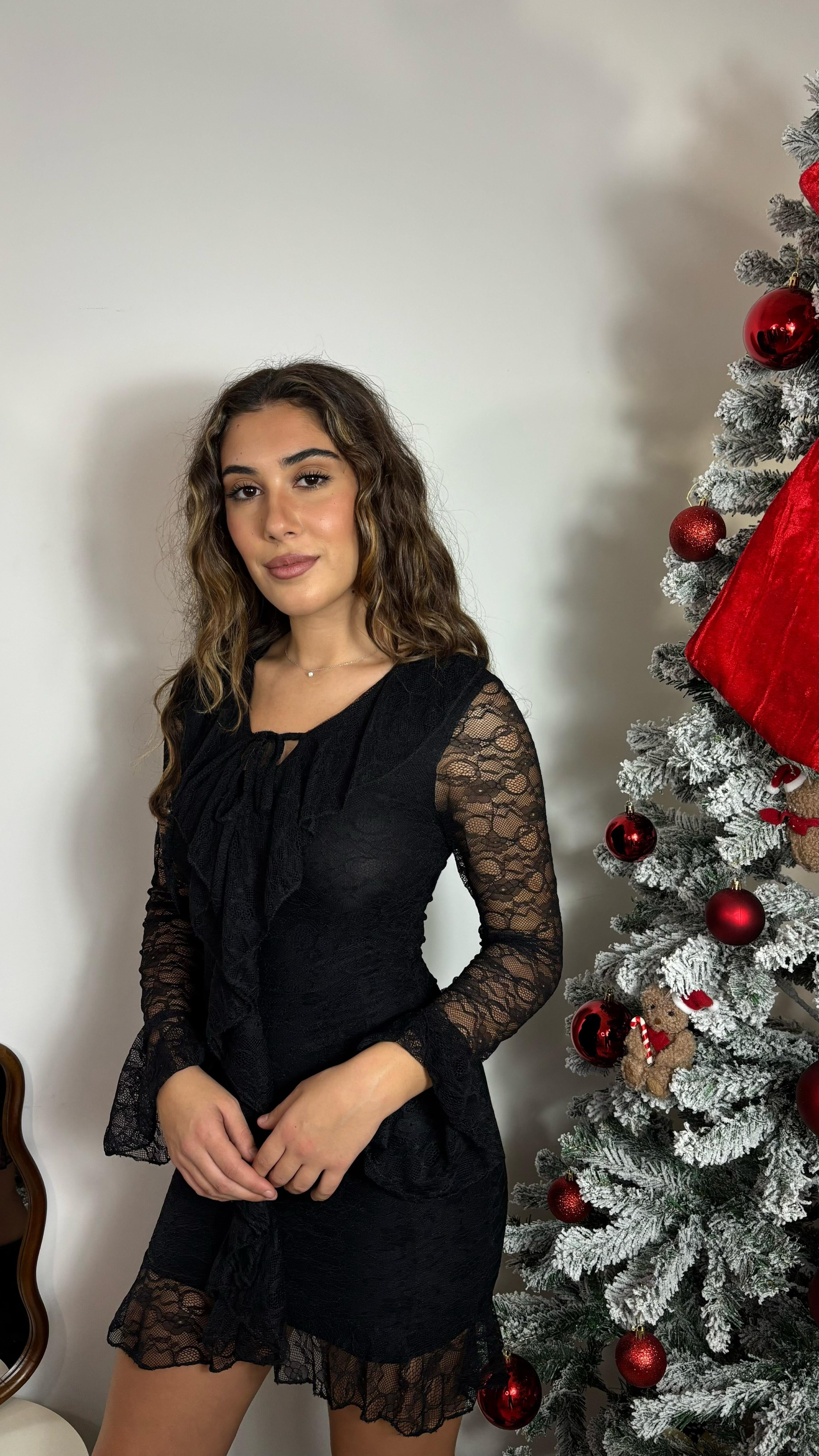 🥂Minidress Lace Romance Nero