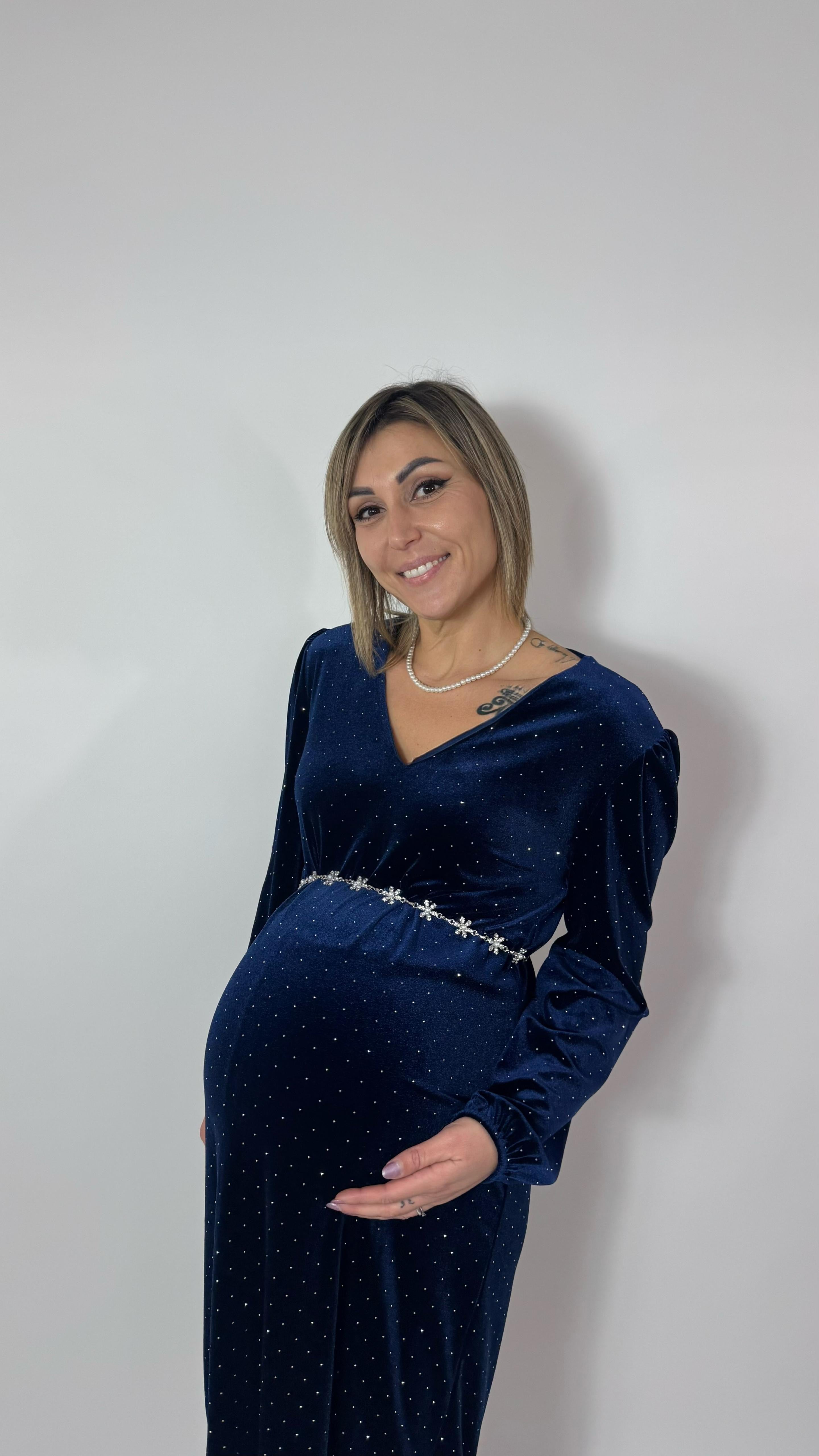 ✨Abito Velvet Sparkling Blu Notte