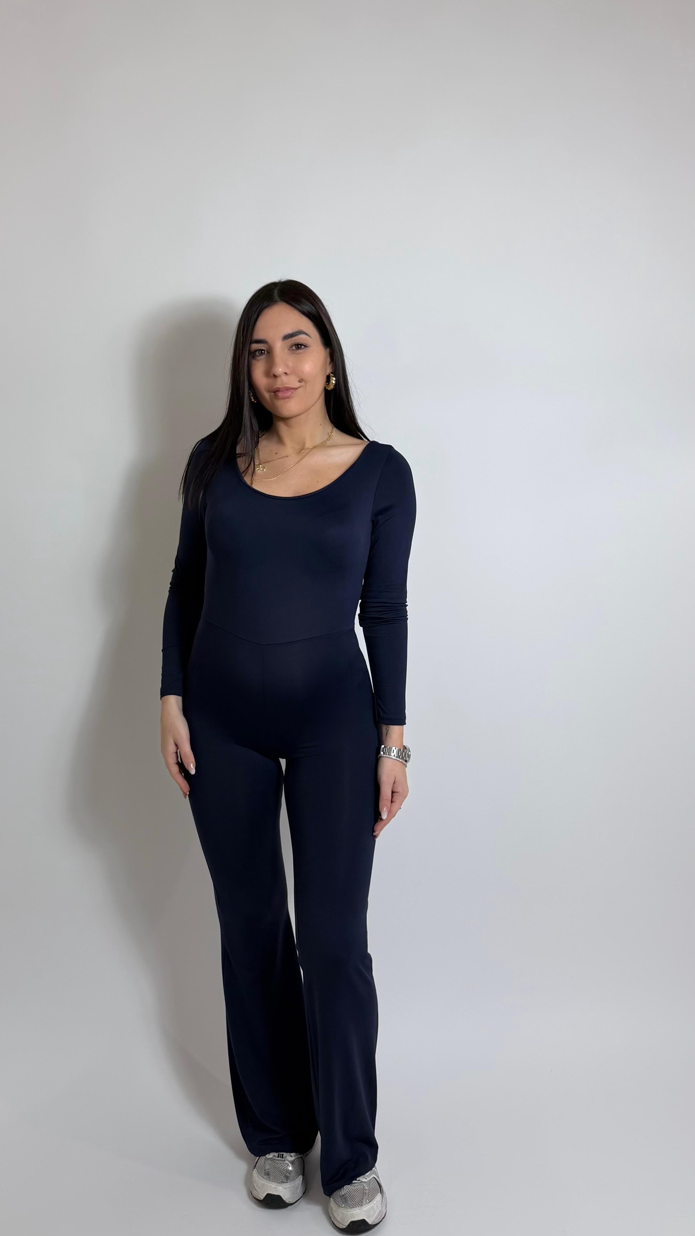 Jumpsuit Second Skin - Flare / Blu Notte