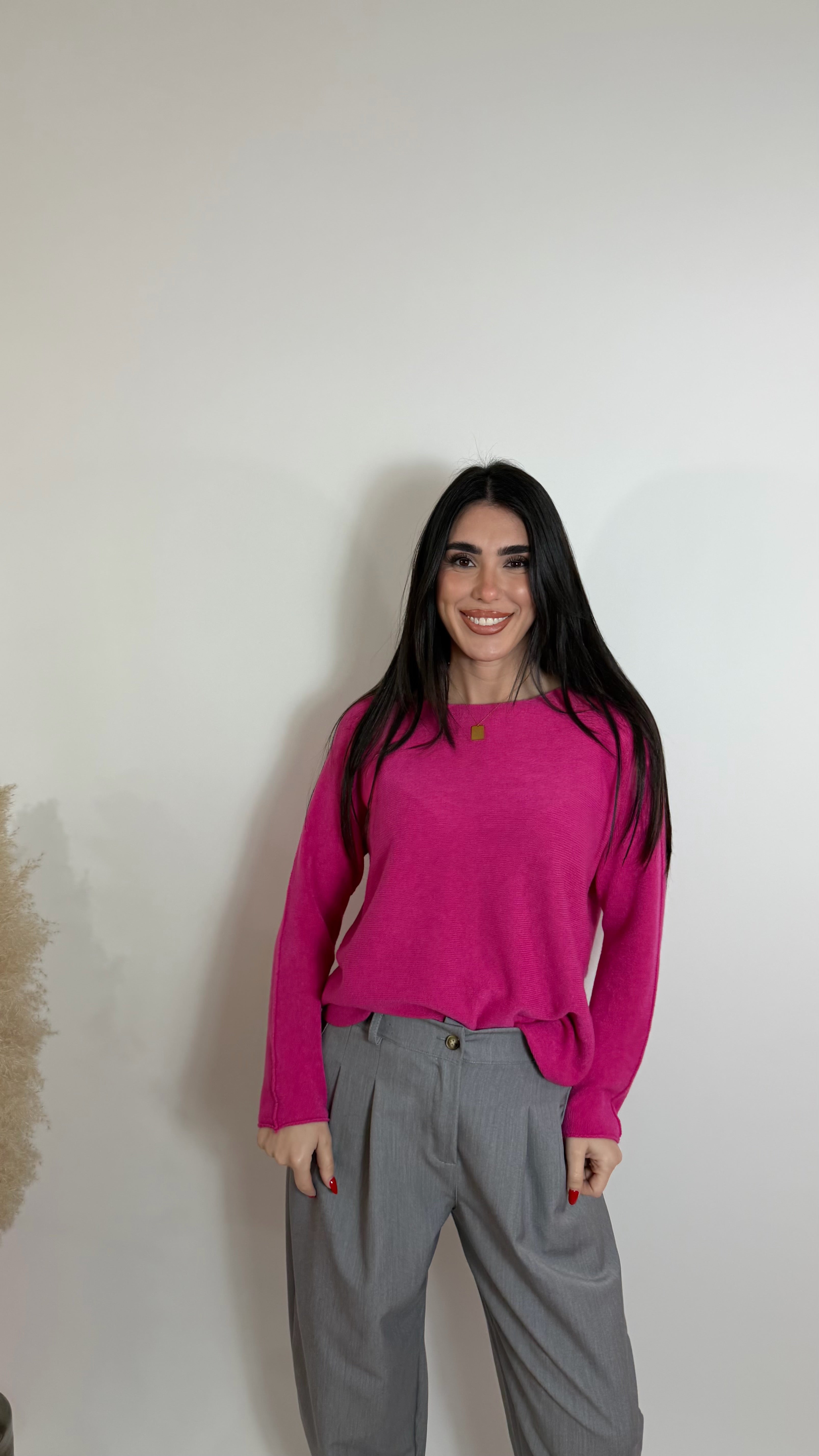 Pull Viscosa Girocollo Fragola