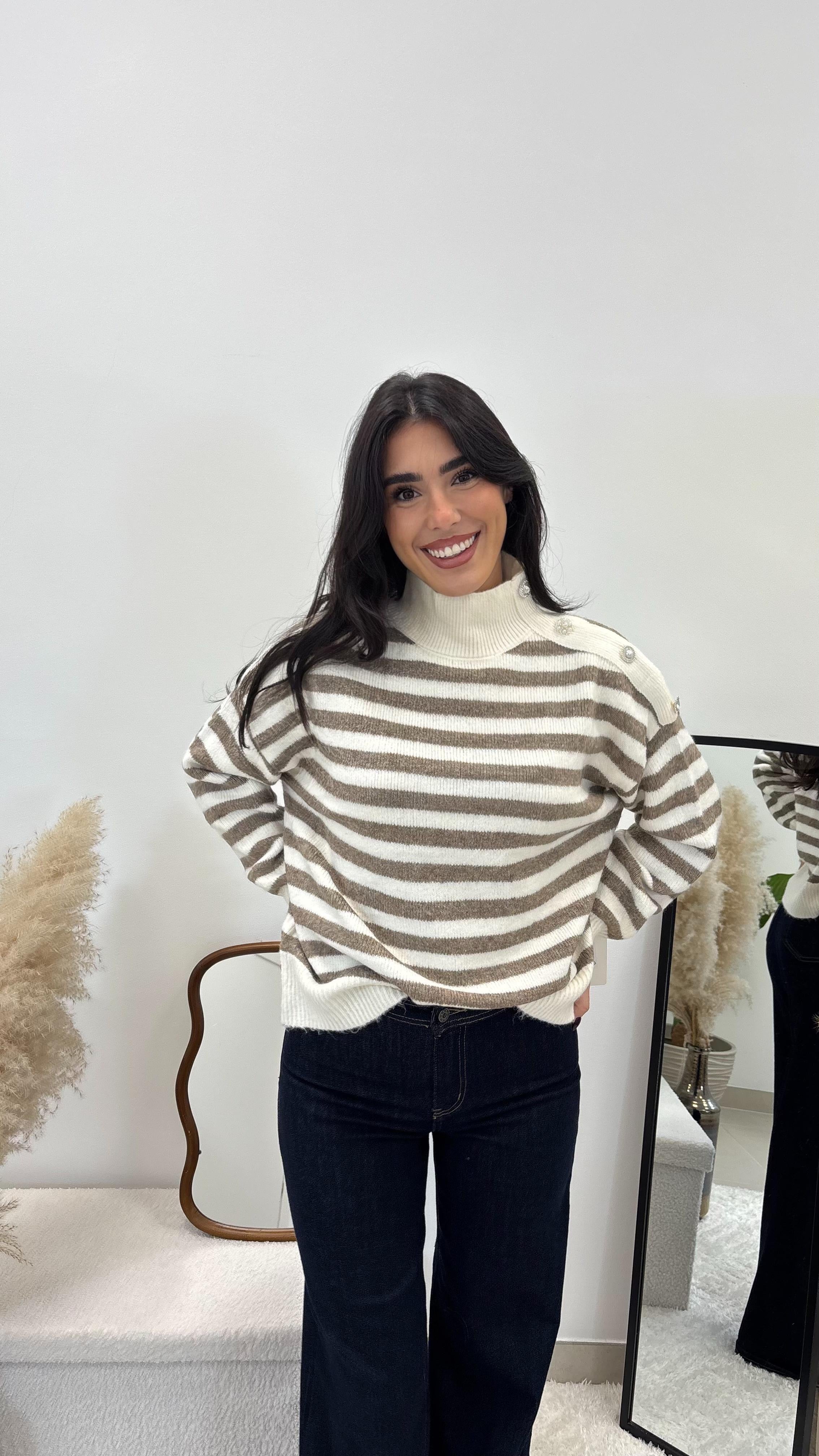 Pull Stripes Gioiello Tortora