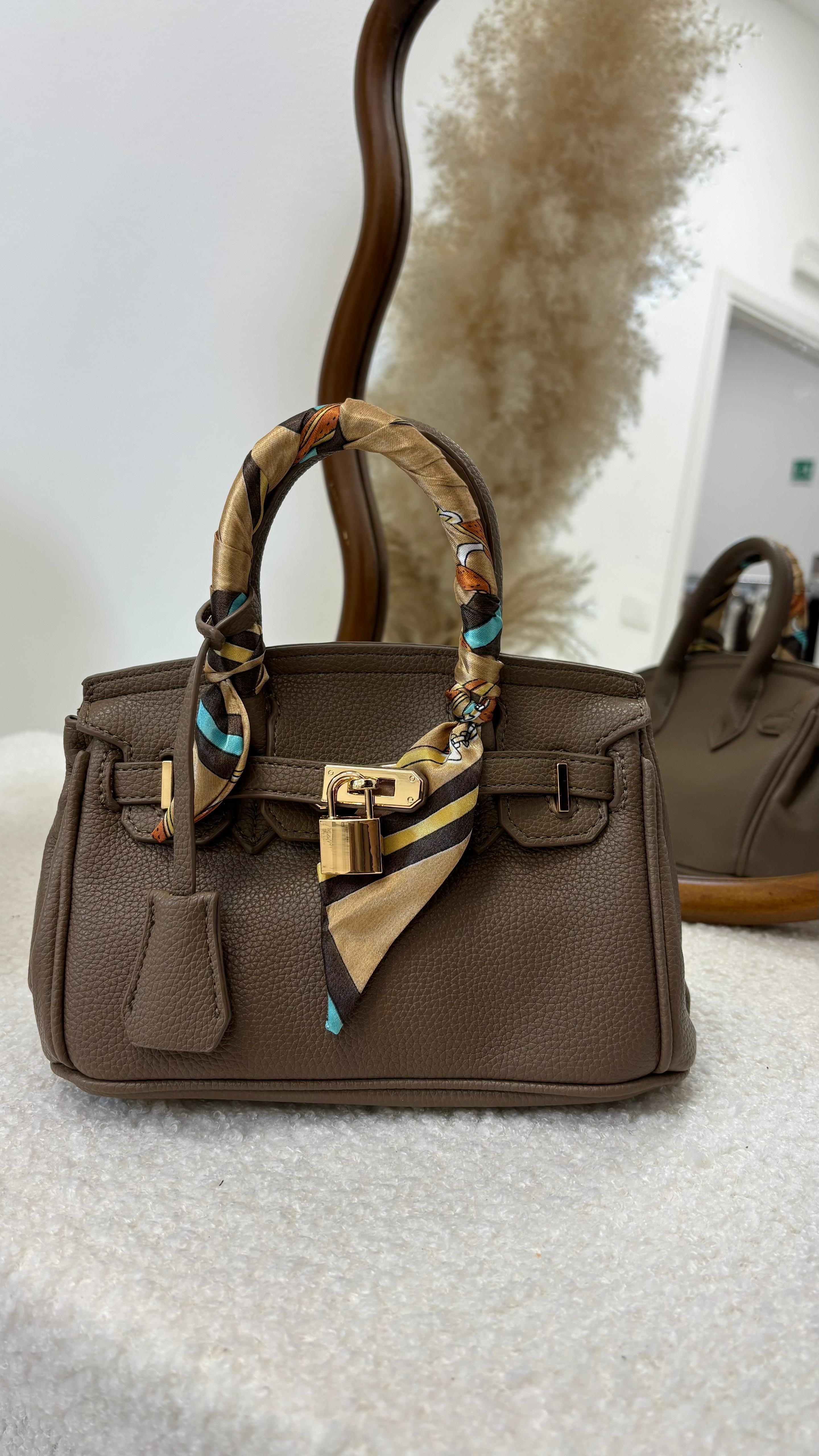 Mini Bag Kelly Foulard Taupe