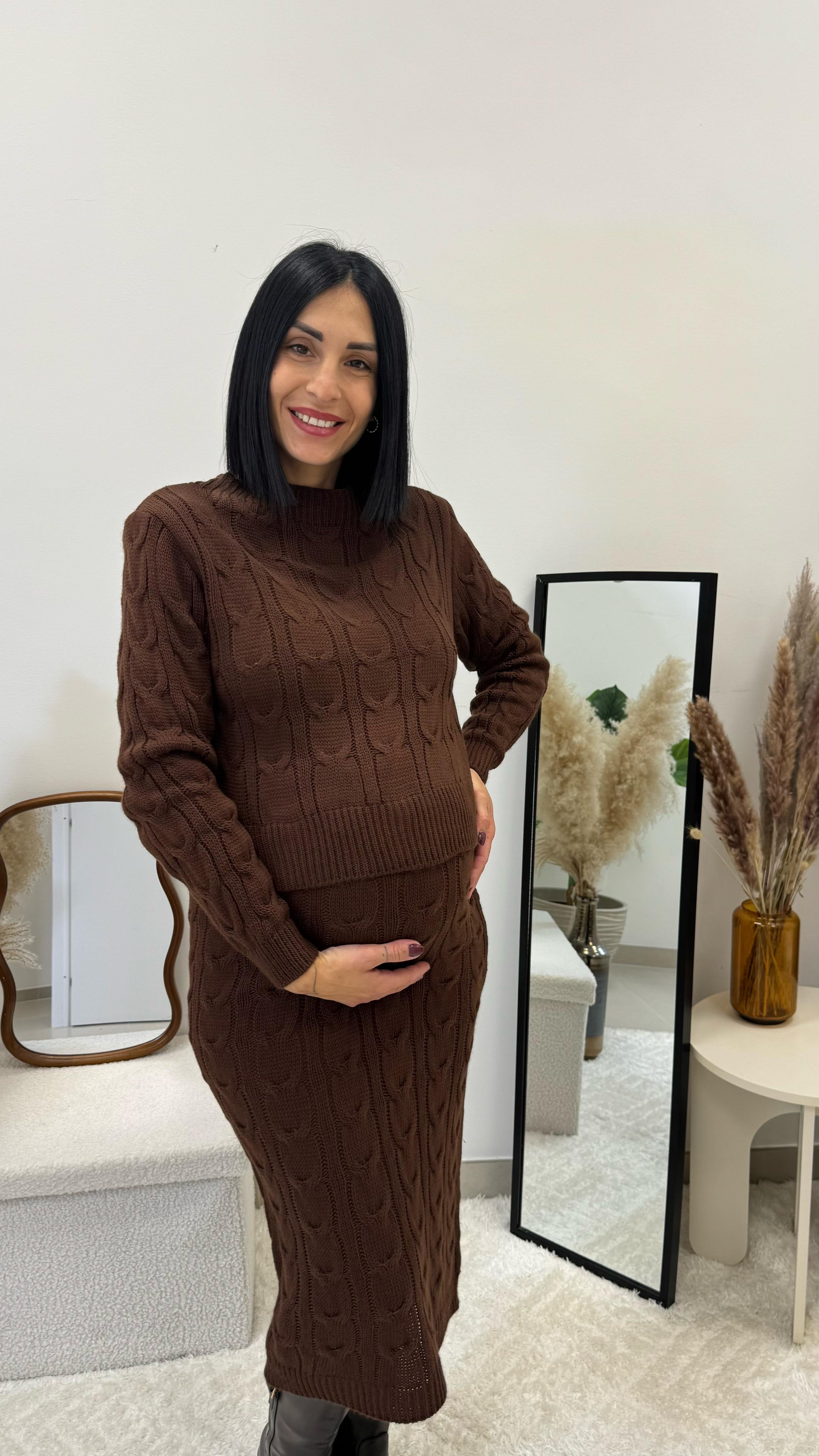 Set Pull e Longuette Treccia Choco