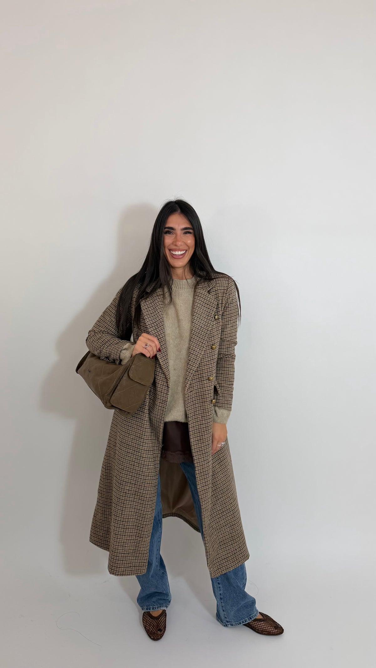 Check Long Coat