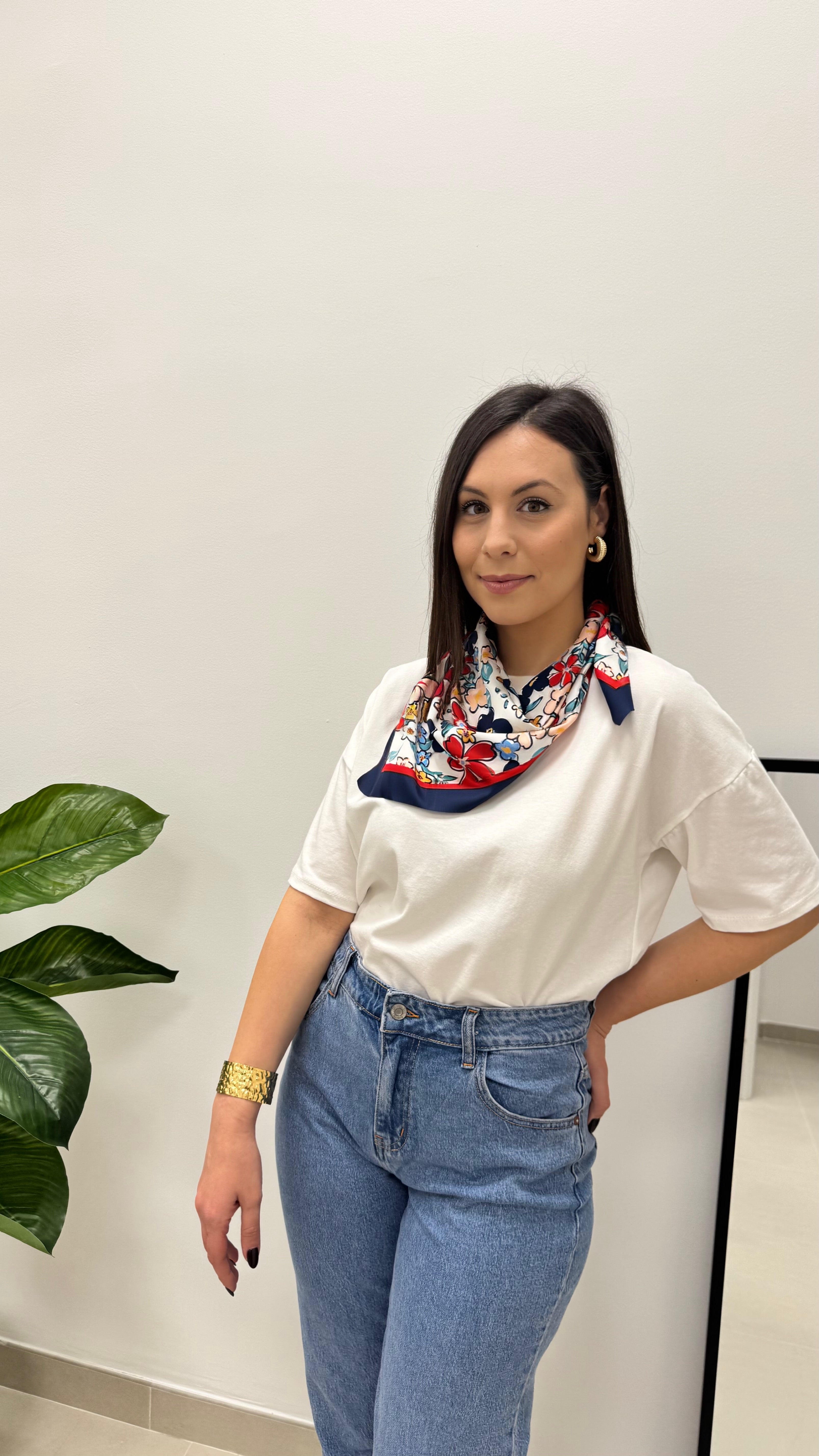 T-shirt con Foulard incluso Red& Blue