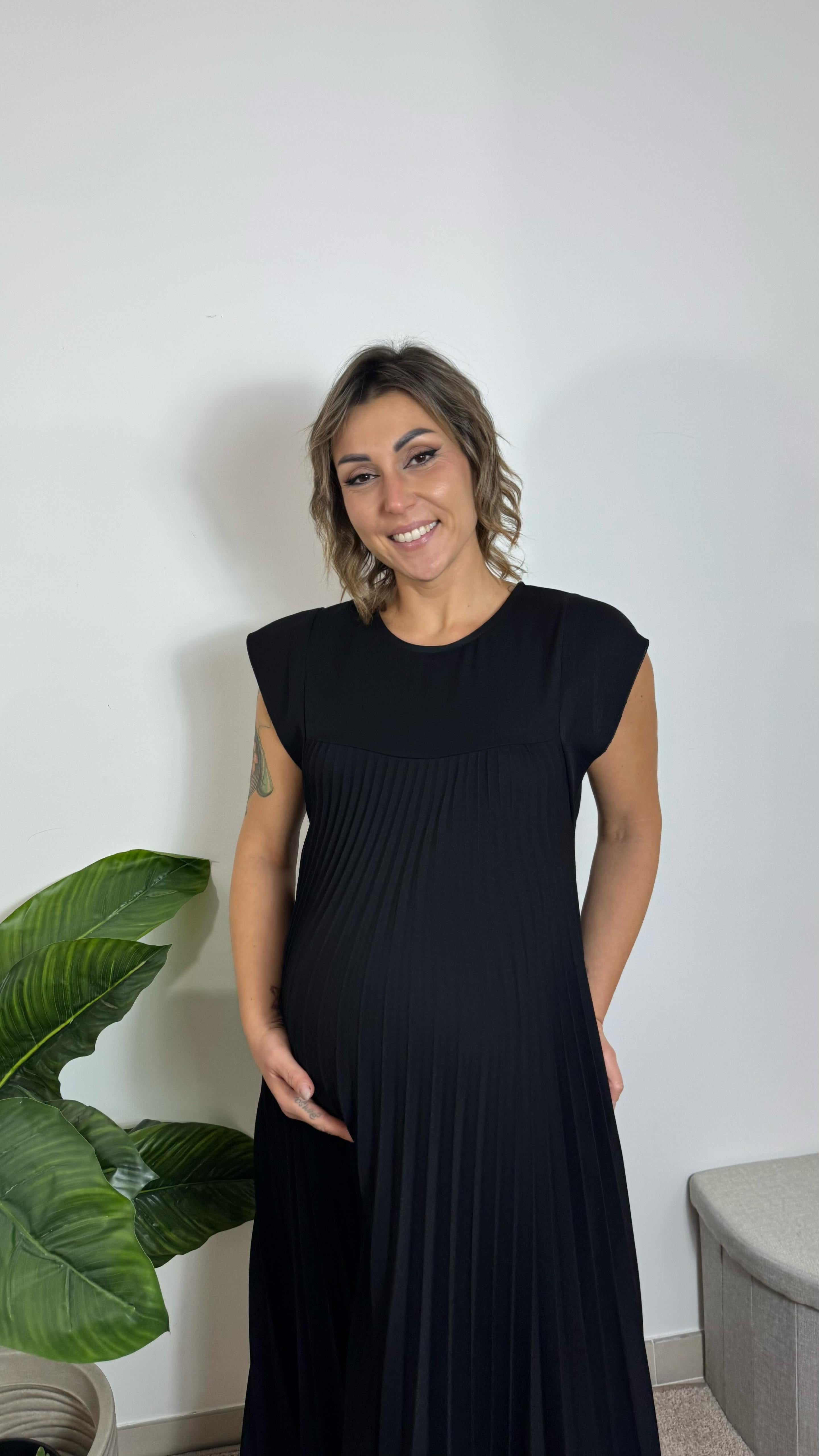 Abito Plissé Elegance Nero