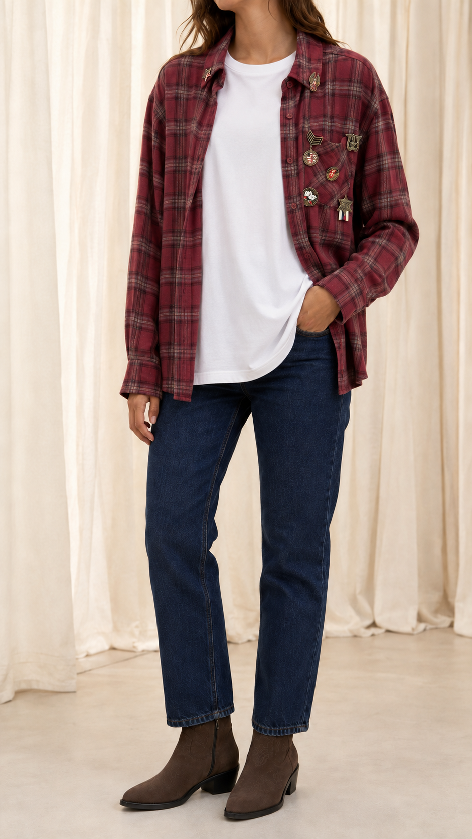 Camicia Check Charm Rosso India