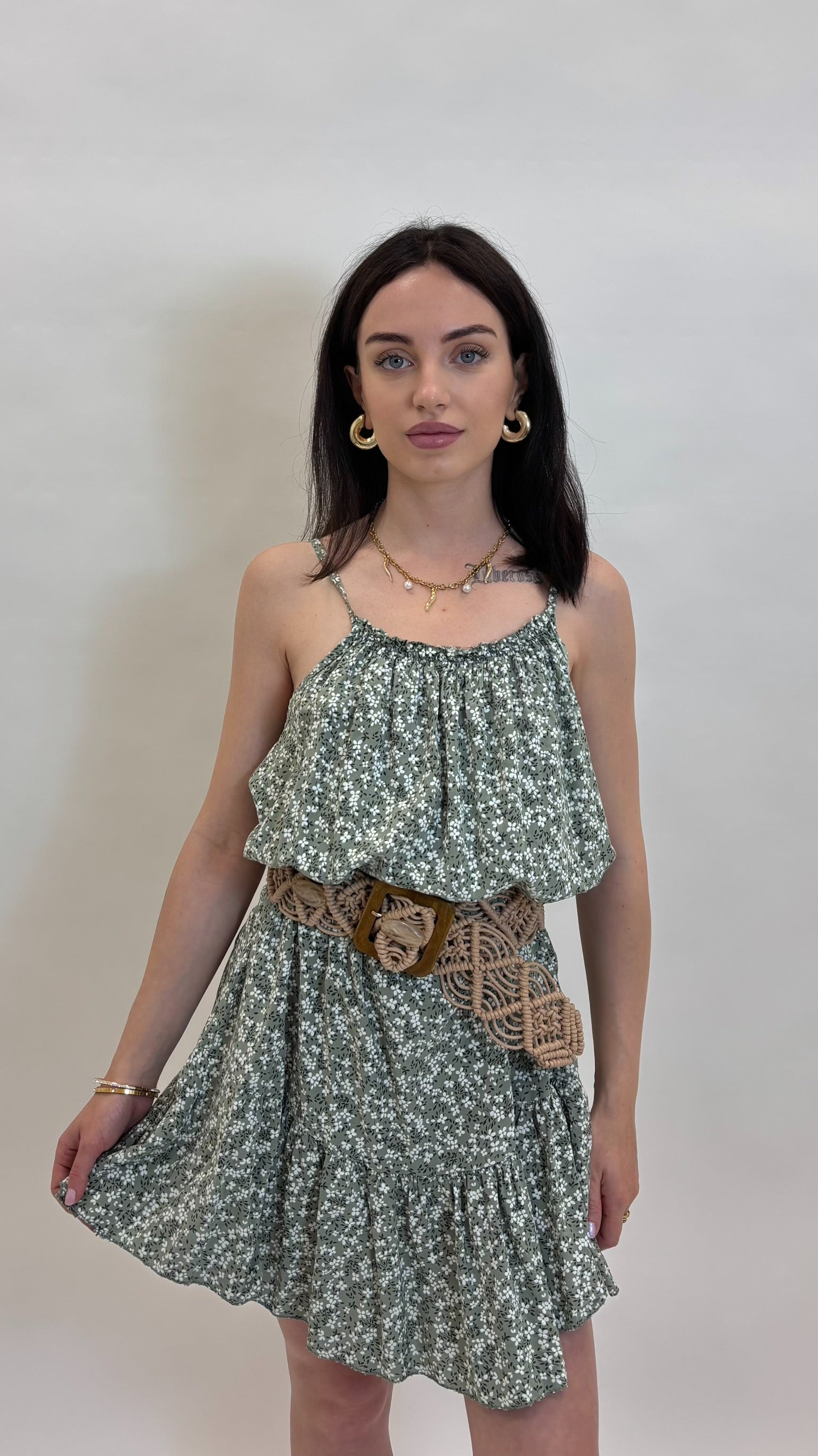 Mini Dress Bloom Verde