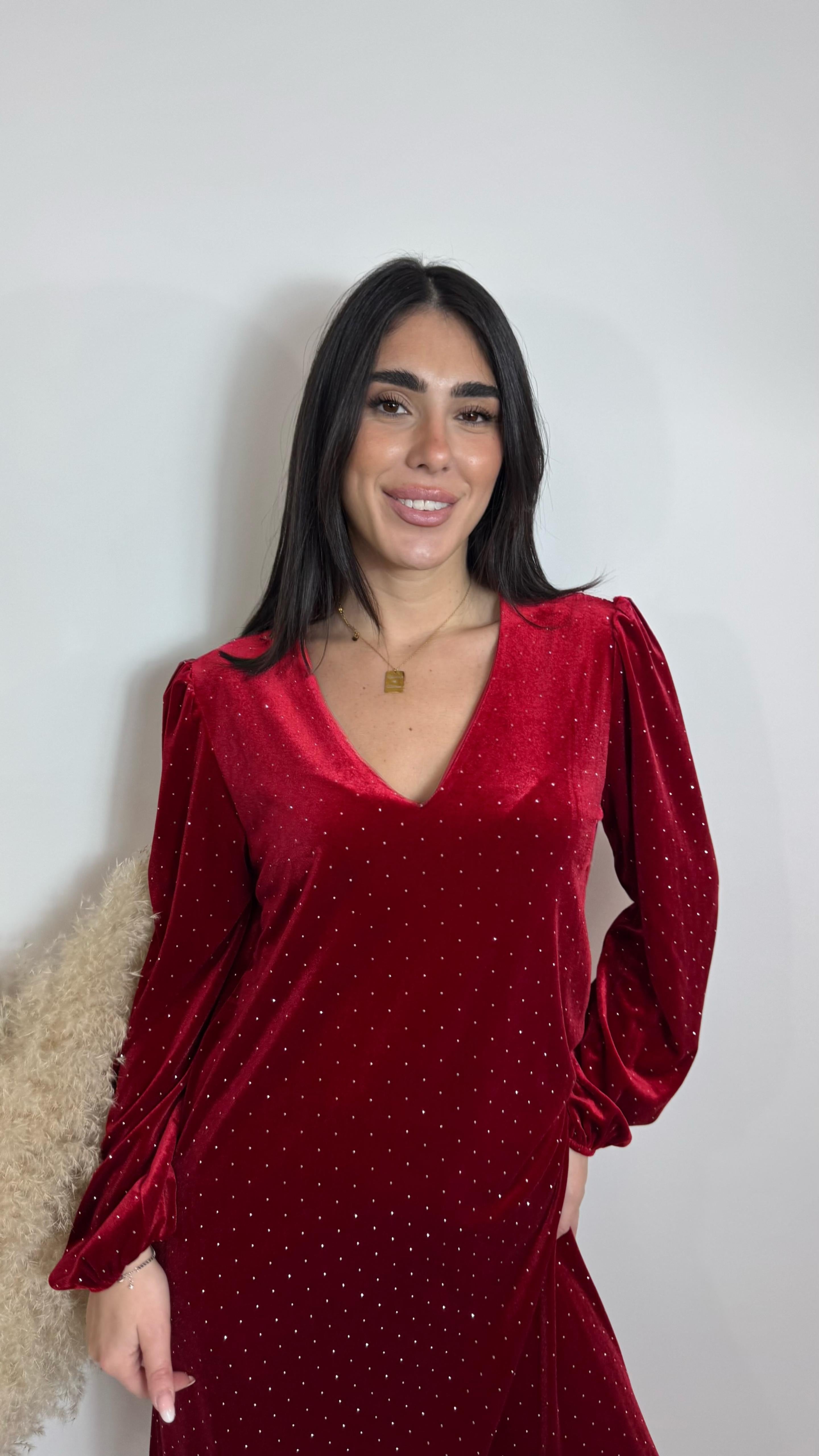 ✨Abito Velvet Sparkling Rosso