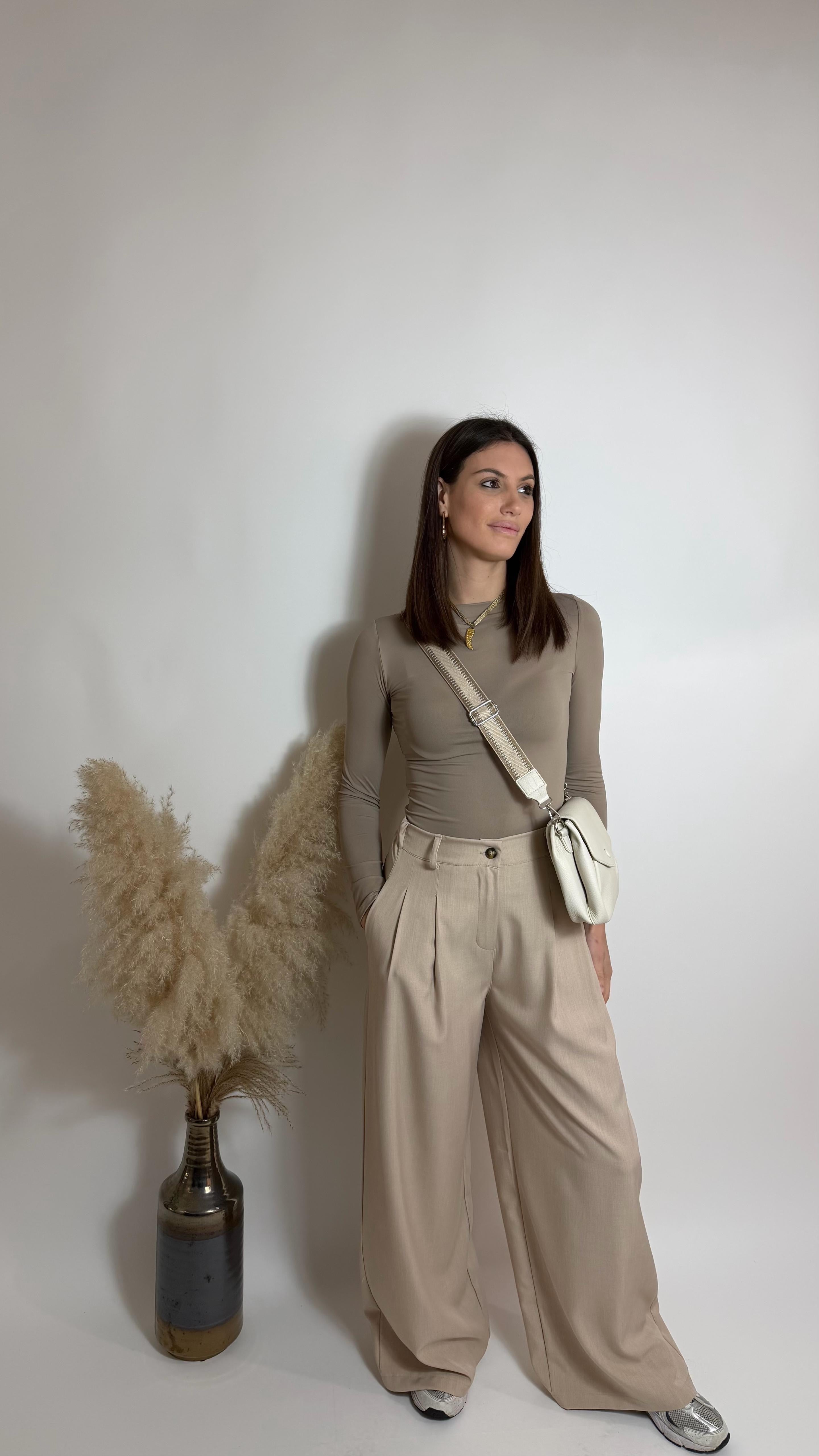 Pantalone Relax Gamba Ampia - Burro