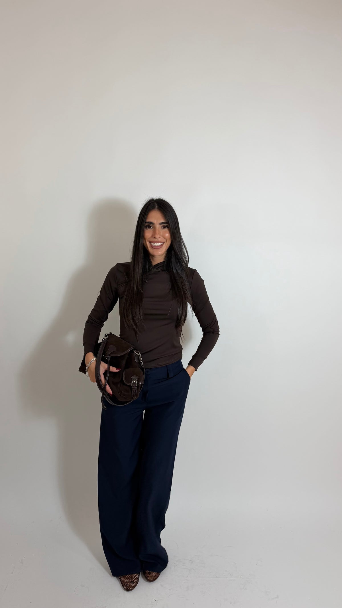 Pantalone Tailored Wide Leg Blu