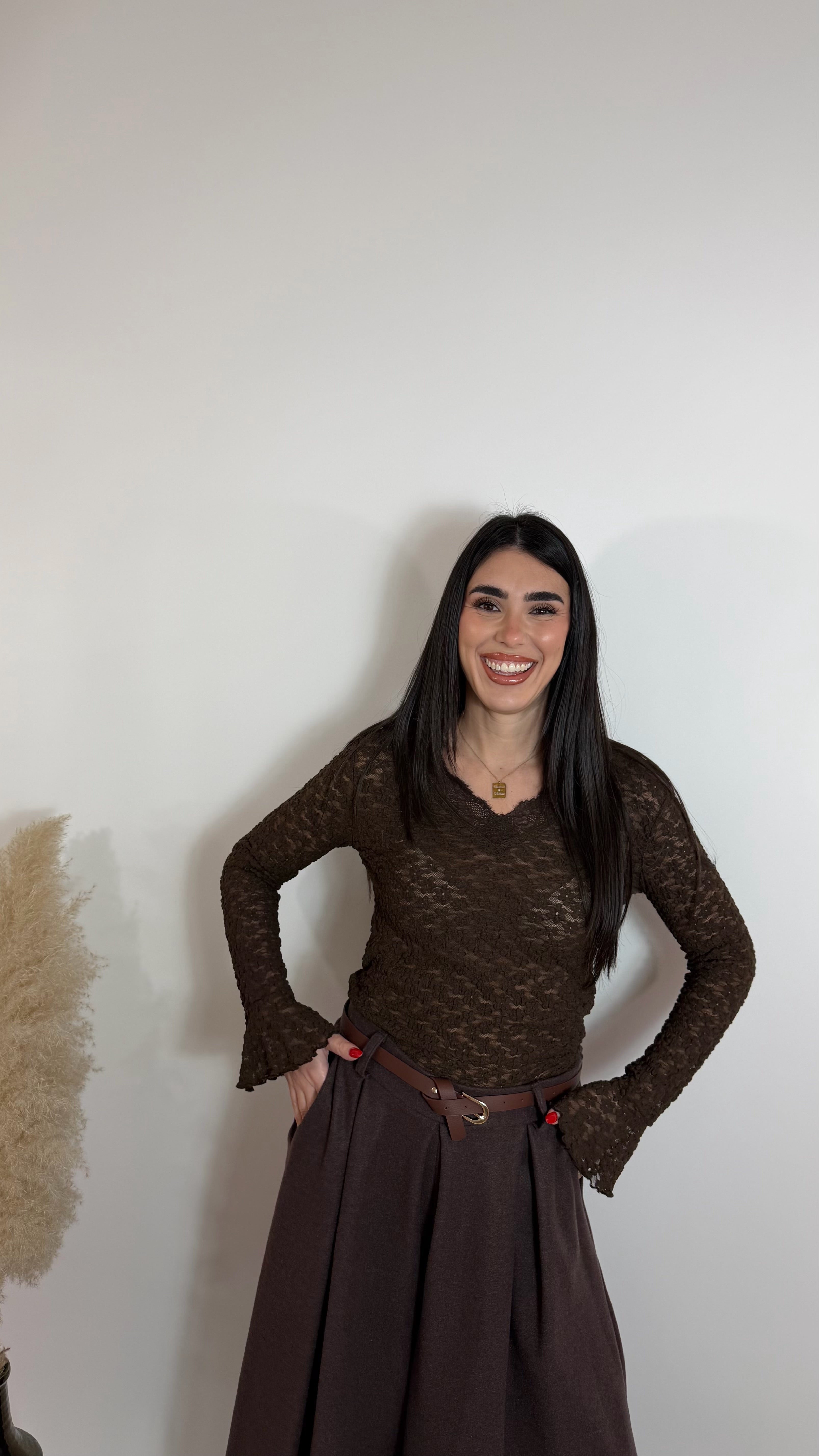 Maglia Fleur Lace Choco