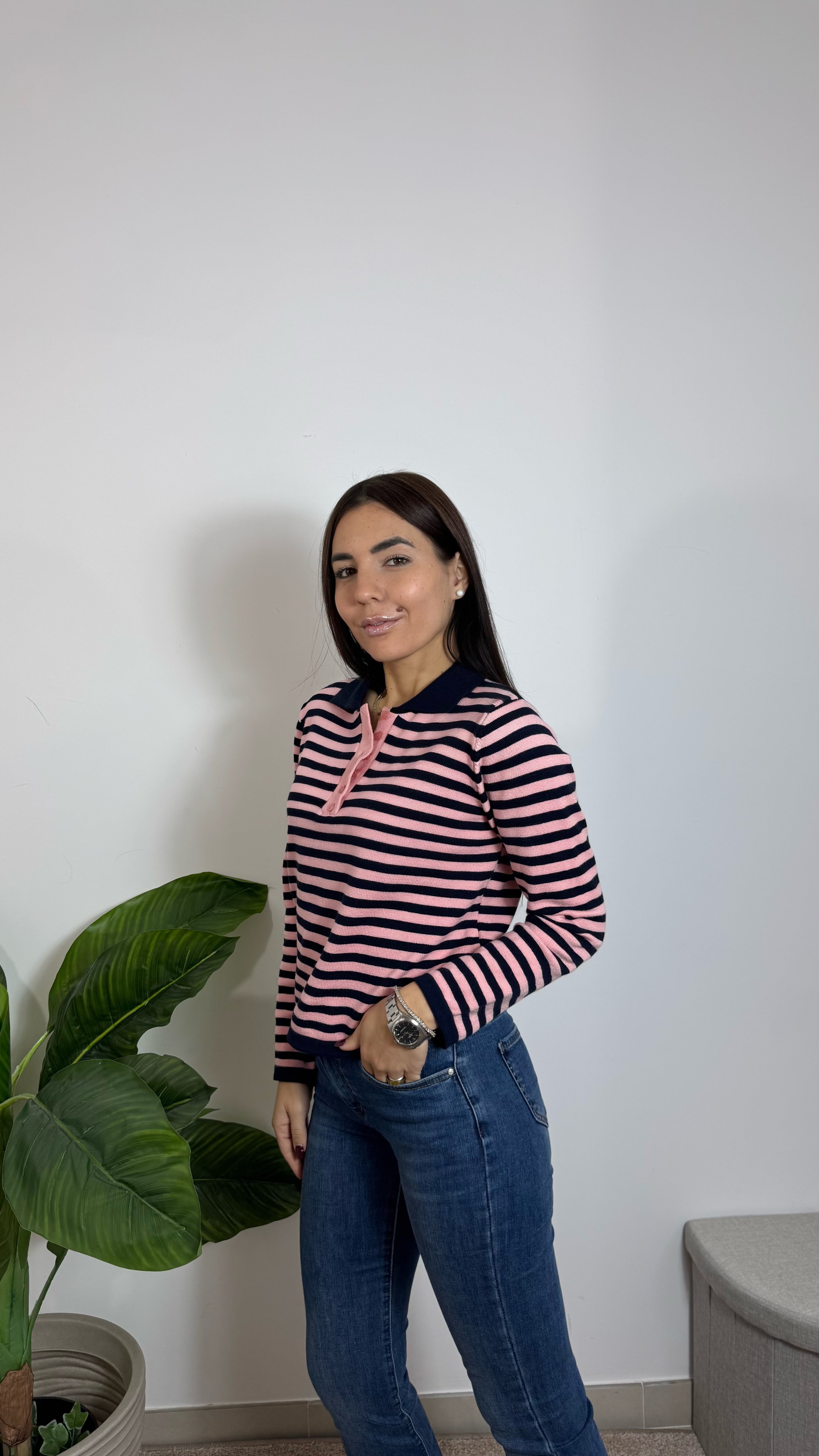 Polo Stripes Blu Navy