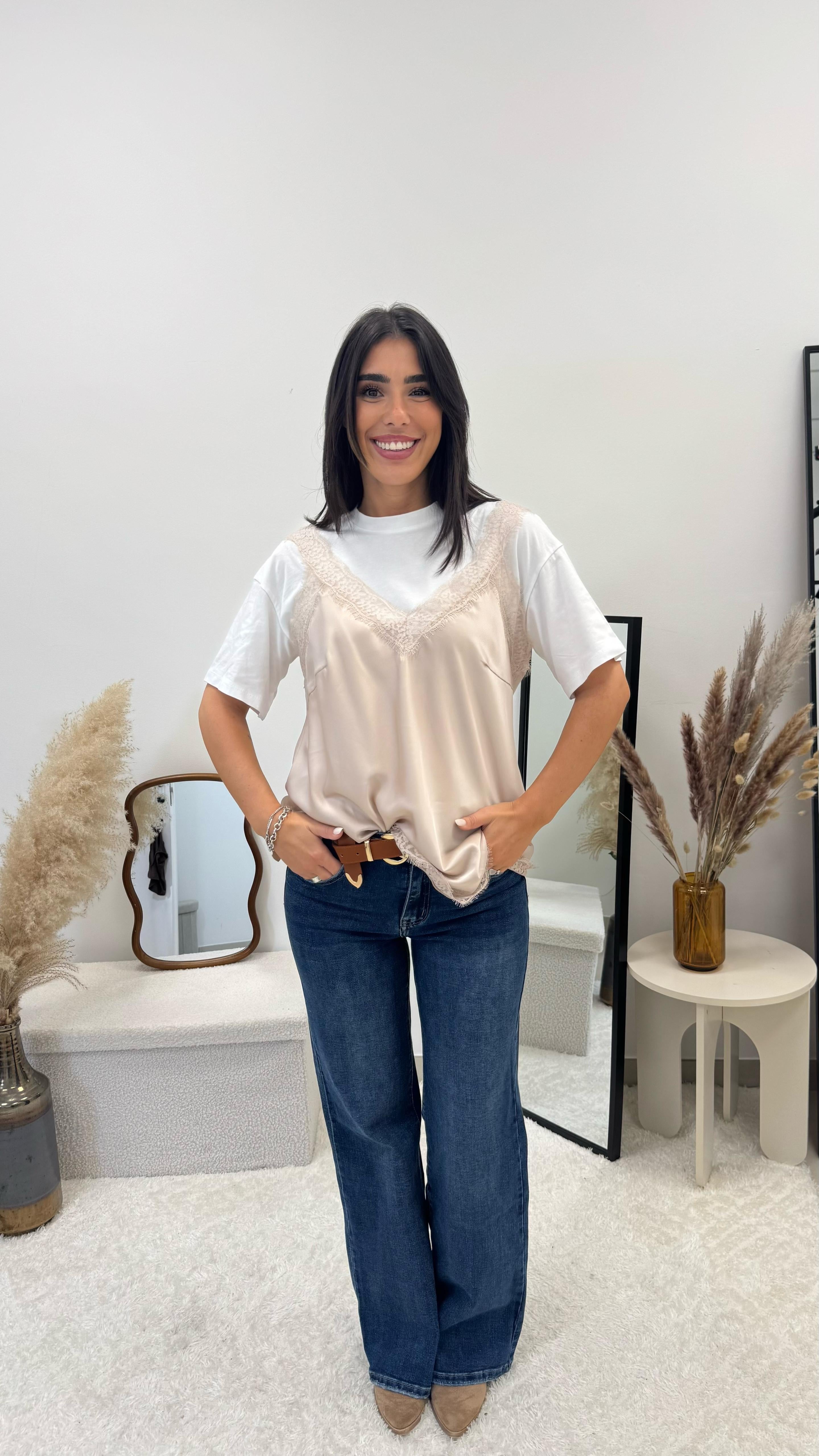 Top Silk&Lace Ecru