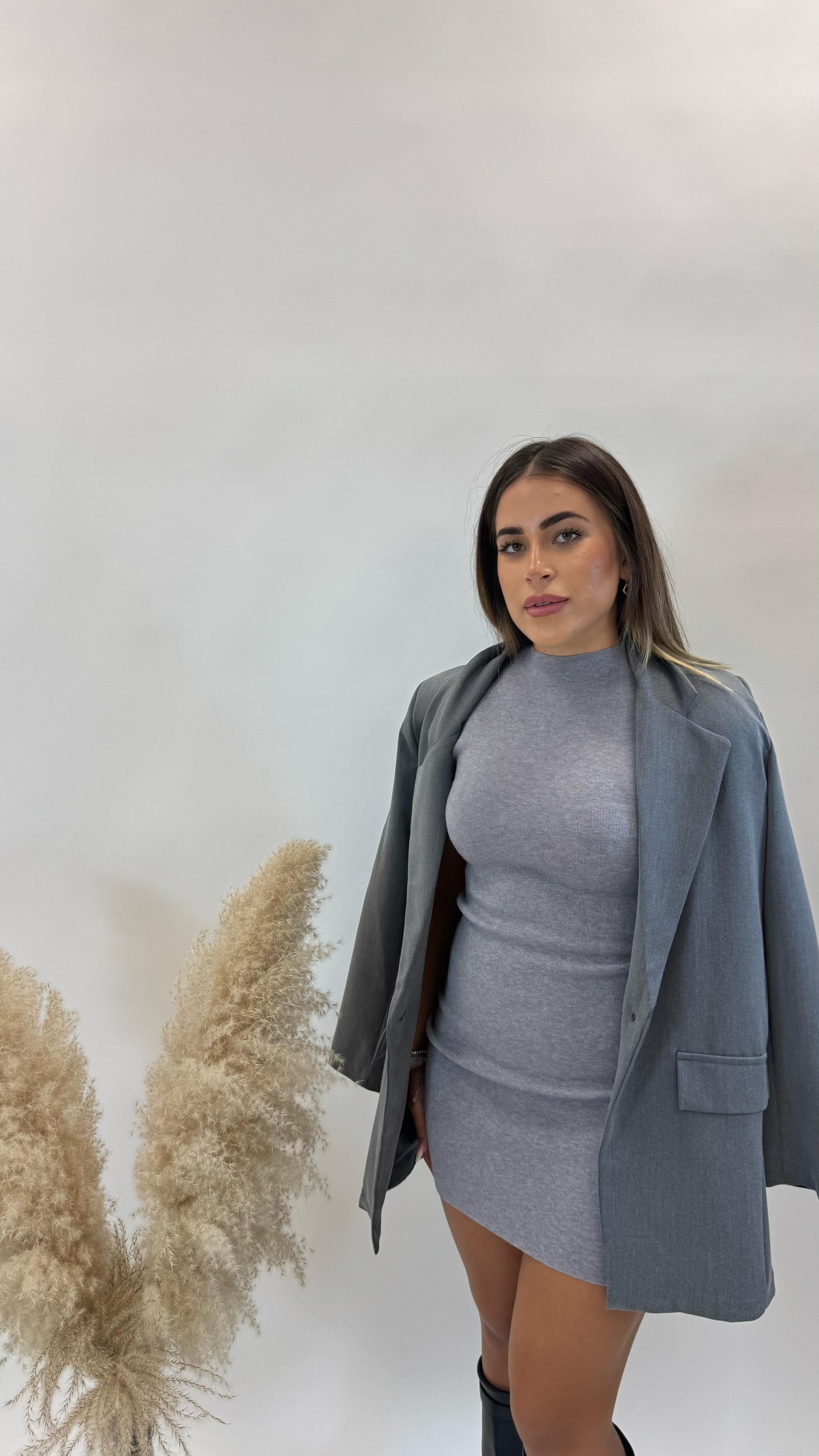 Giacca Oversize Grigio Perla