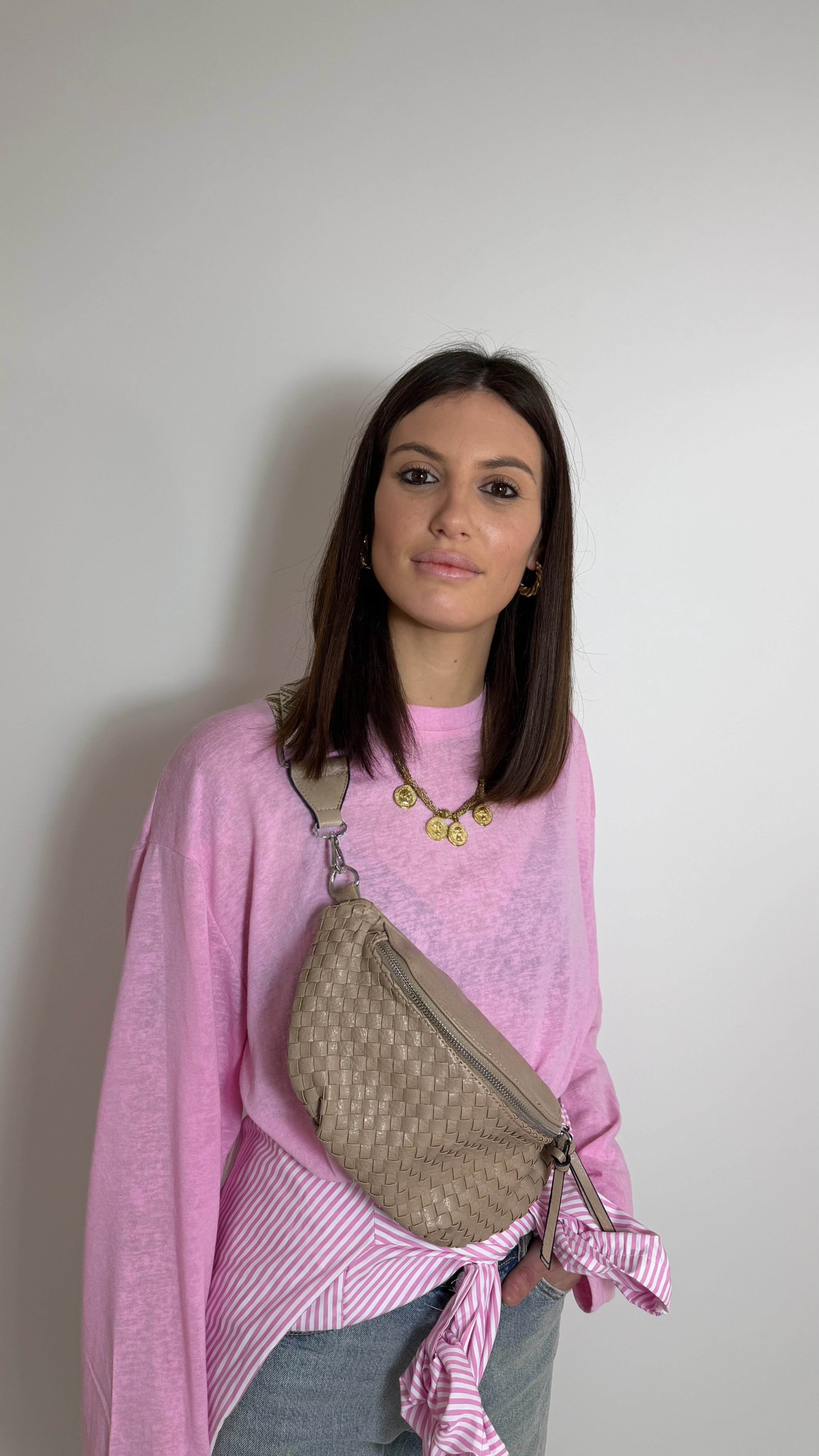 Bag Marsupio Weave Nude