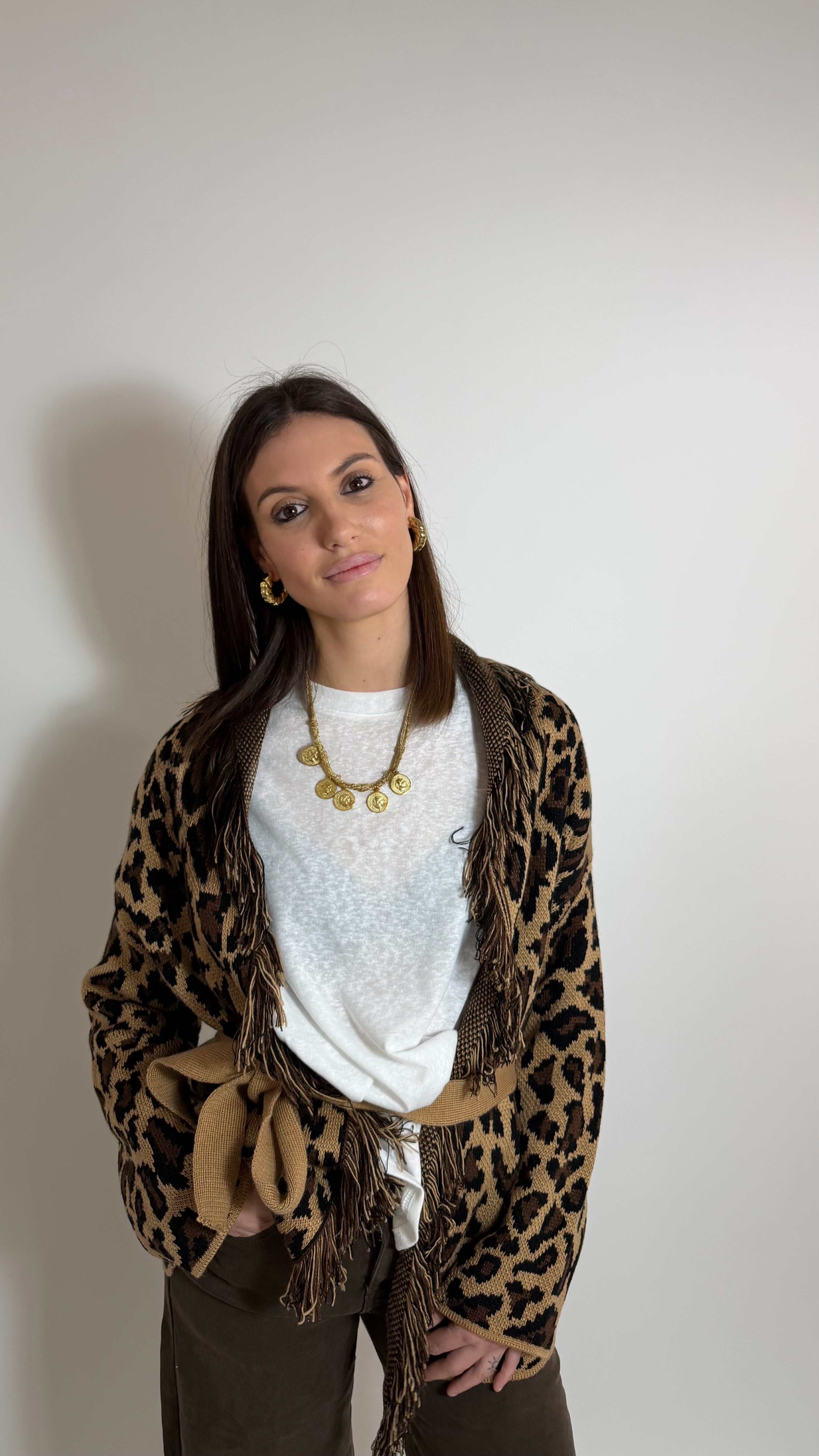 Cardigan Etnico Leopard