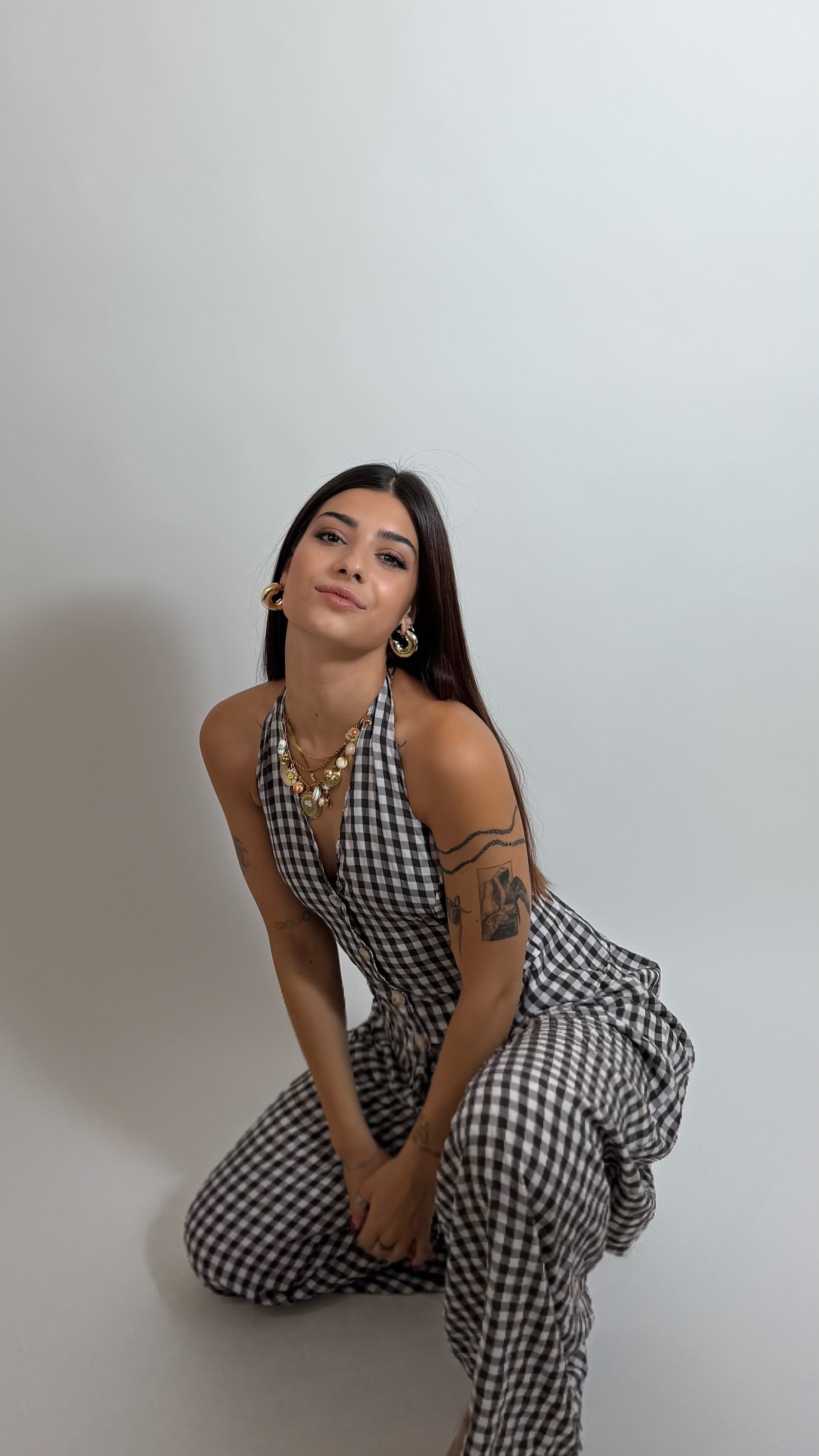 Set Halter Vichy Moka