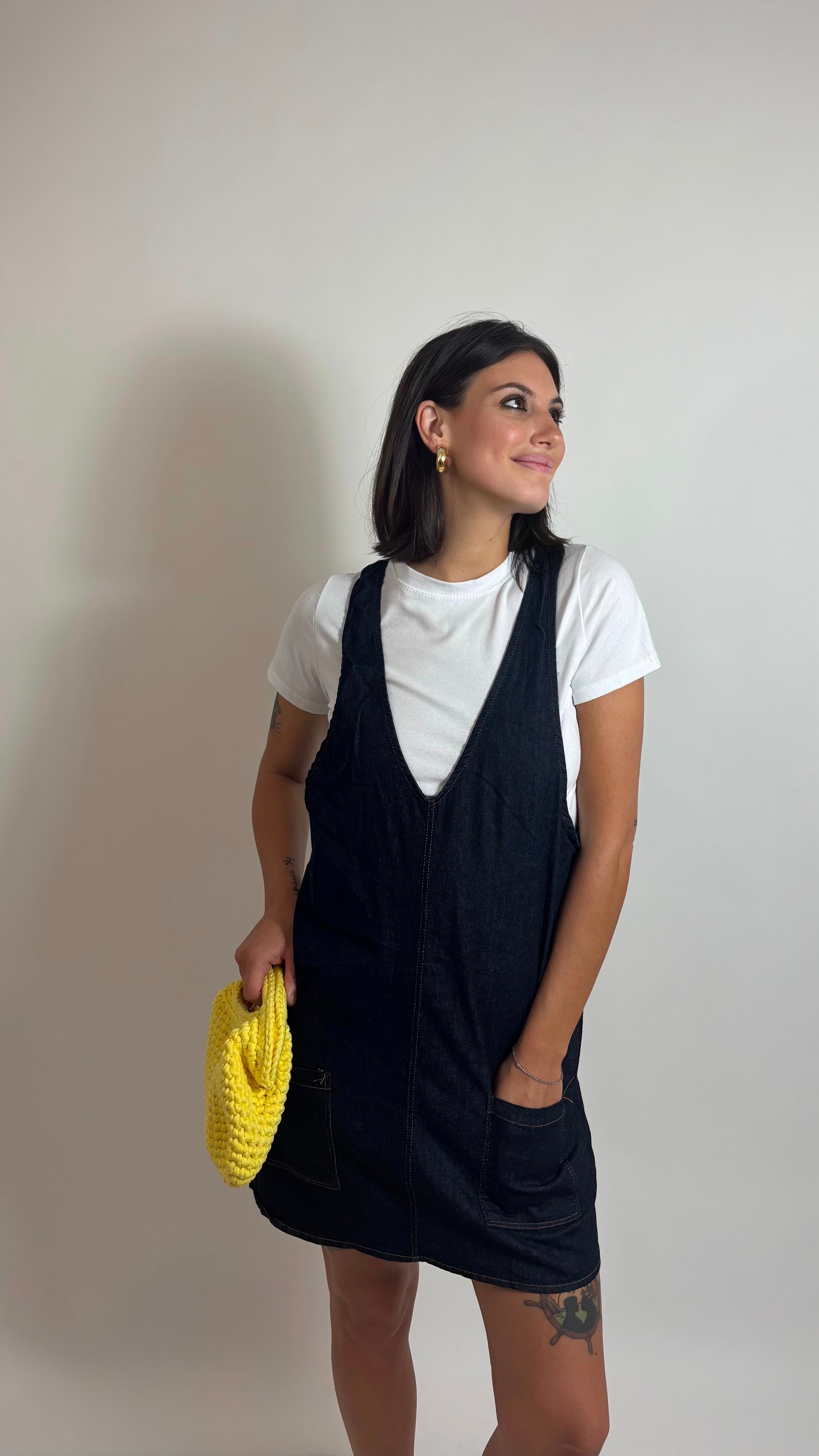 Mini Dress Salopette Denim