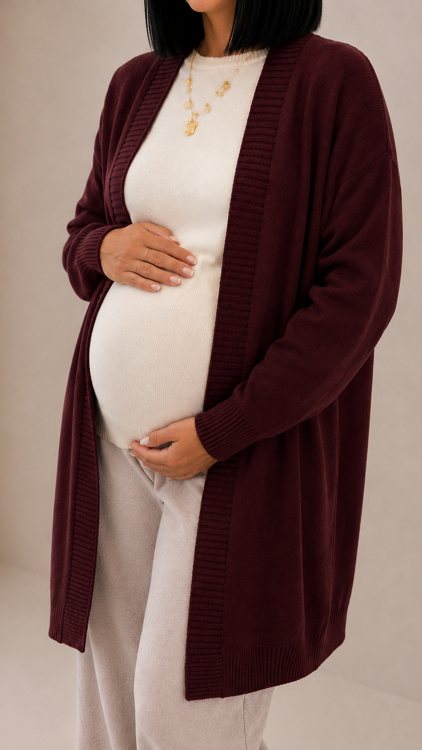 Cardigan Cannolè Top Quality Burgundy