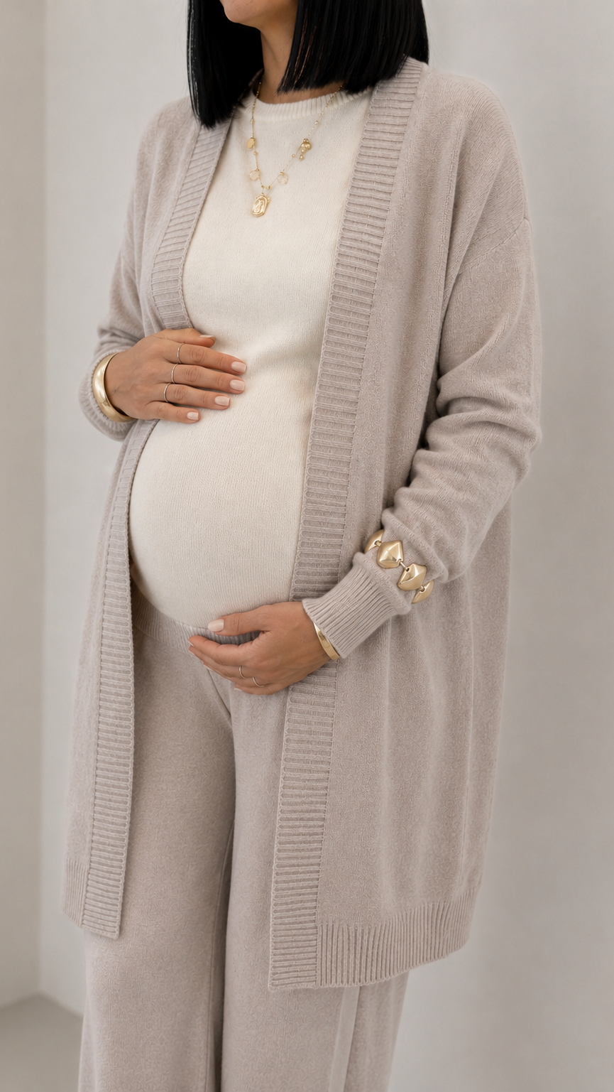 Cardigan Cannolè Top Quality Tortora