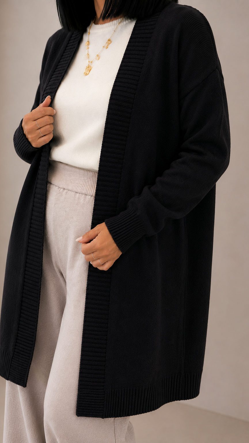 Cardigan Cannolè Top Quality Nero