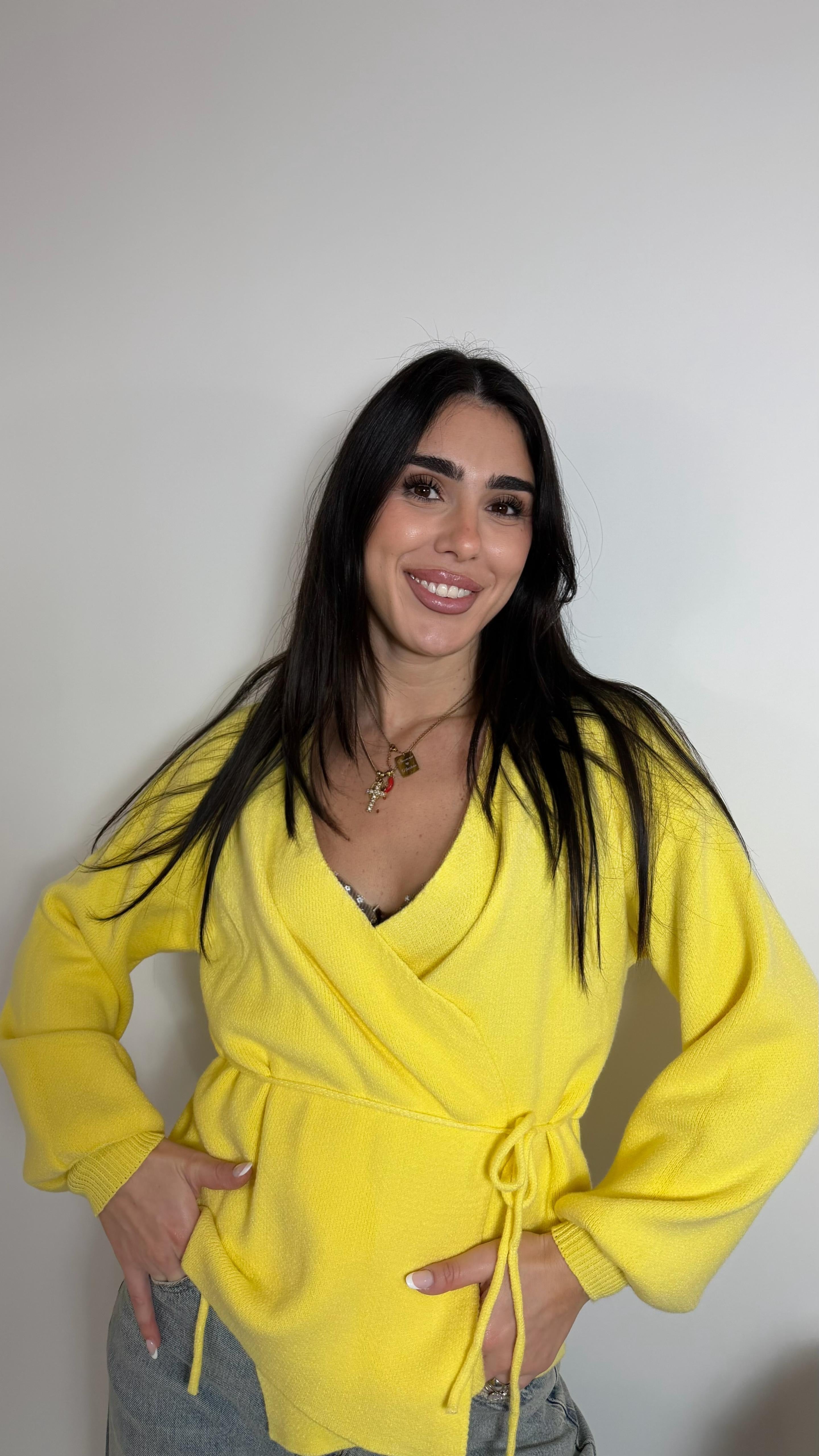 Cardigan Incrociatina Yellow