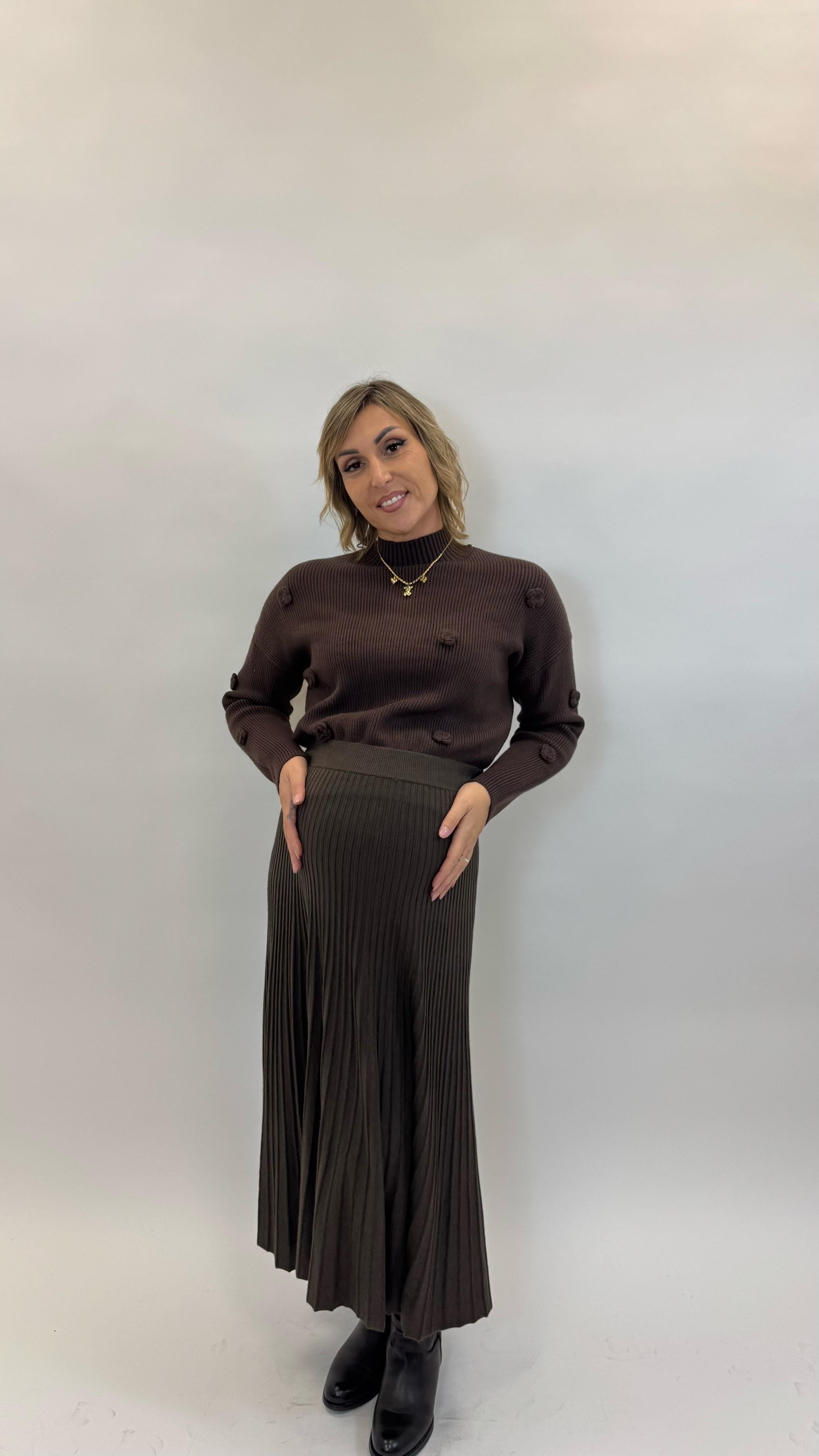 Longuette Maglina Plissé Choco