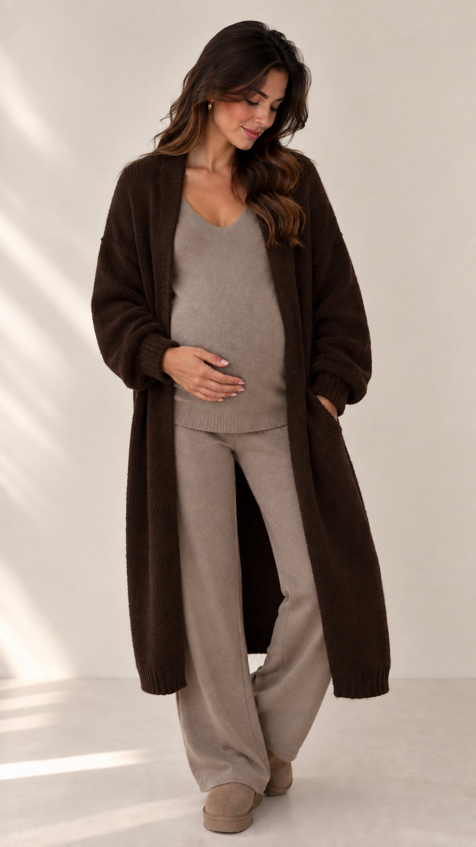 Long Soft Cardigan Choco