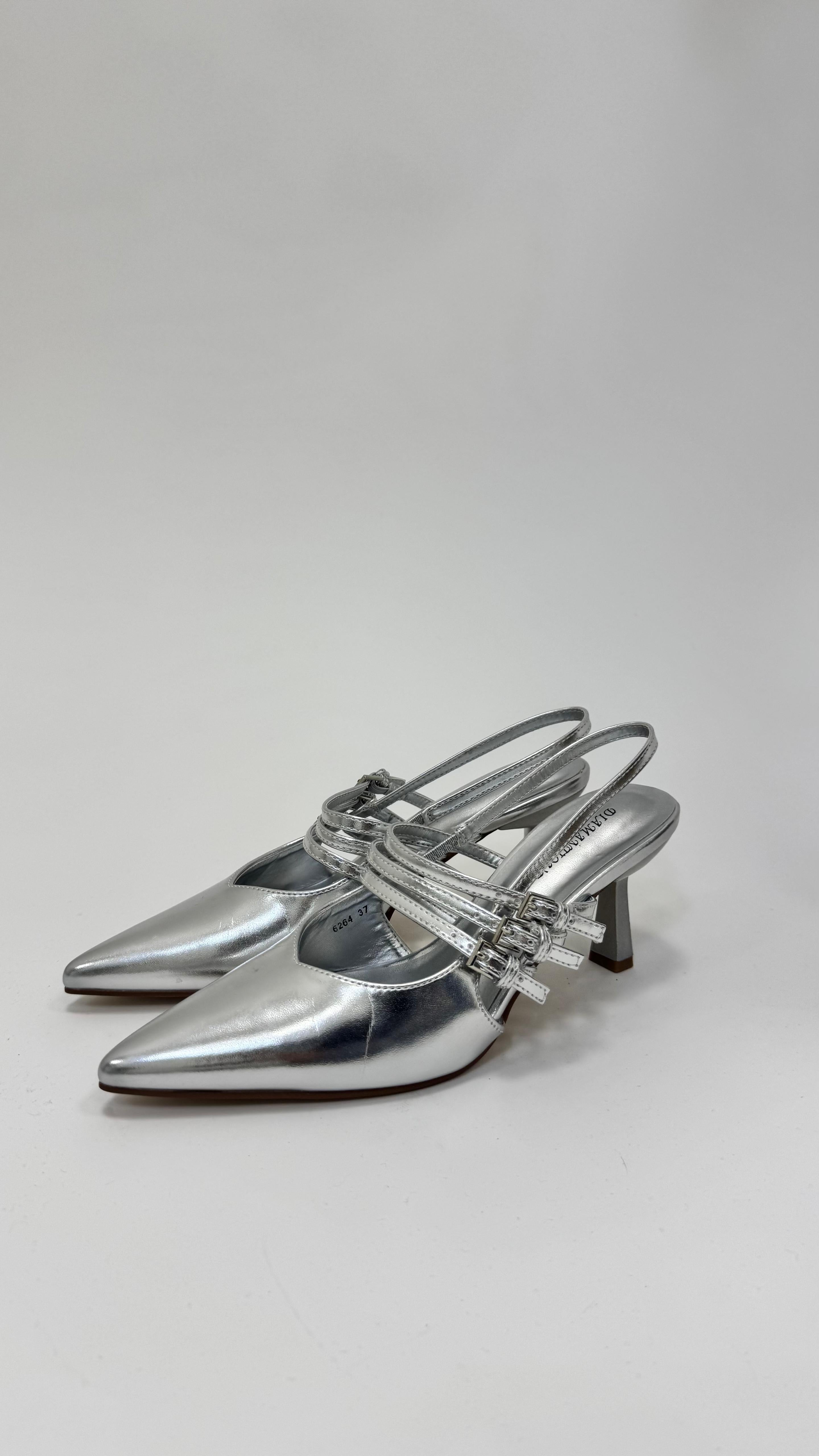 Slingback Con Tacco Silver
