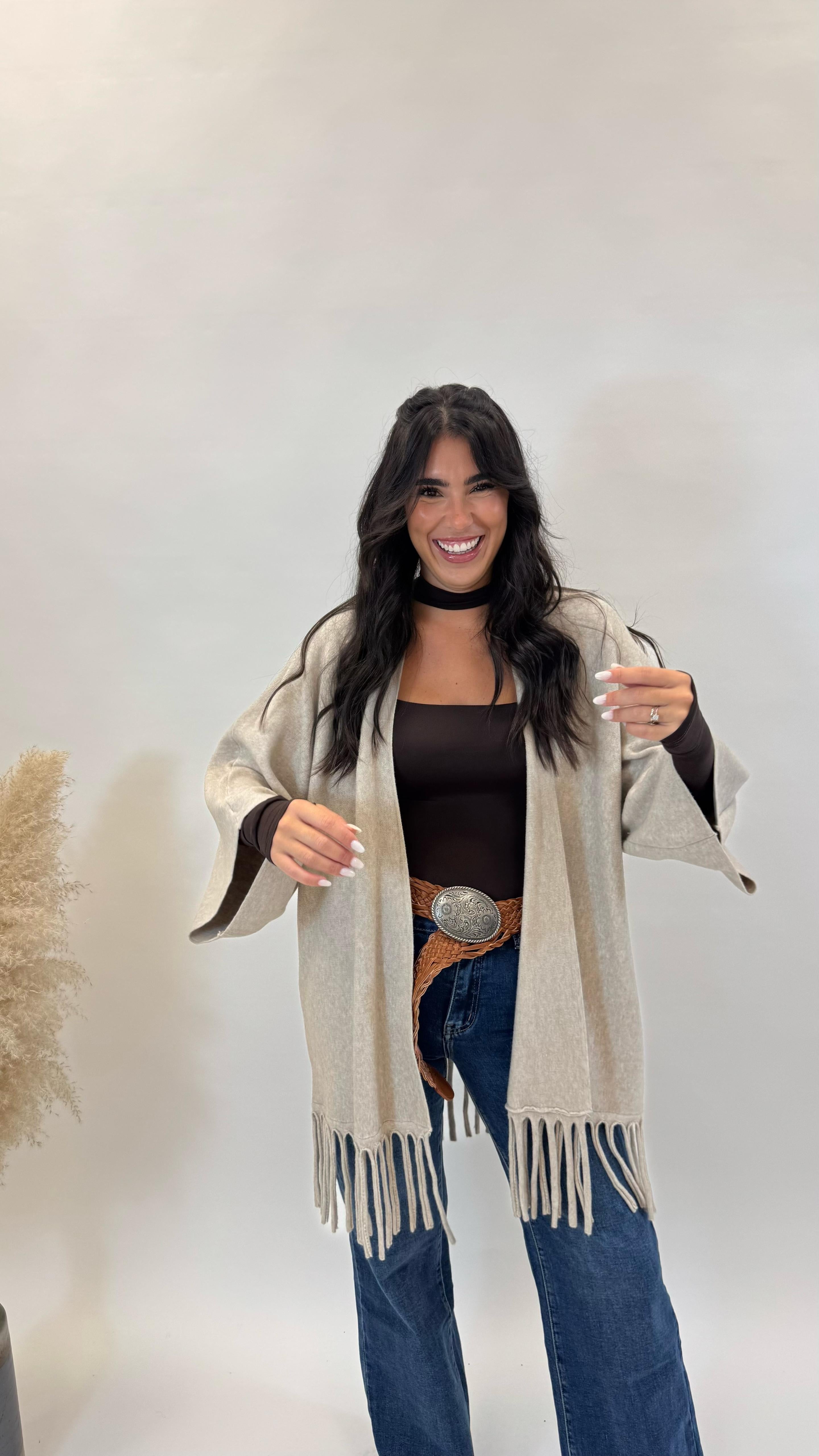 Cardigan Manica Campana Tortora