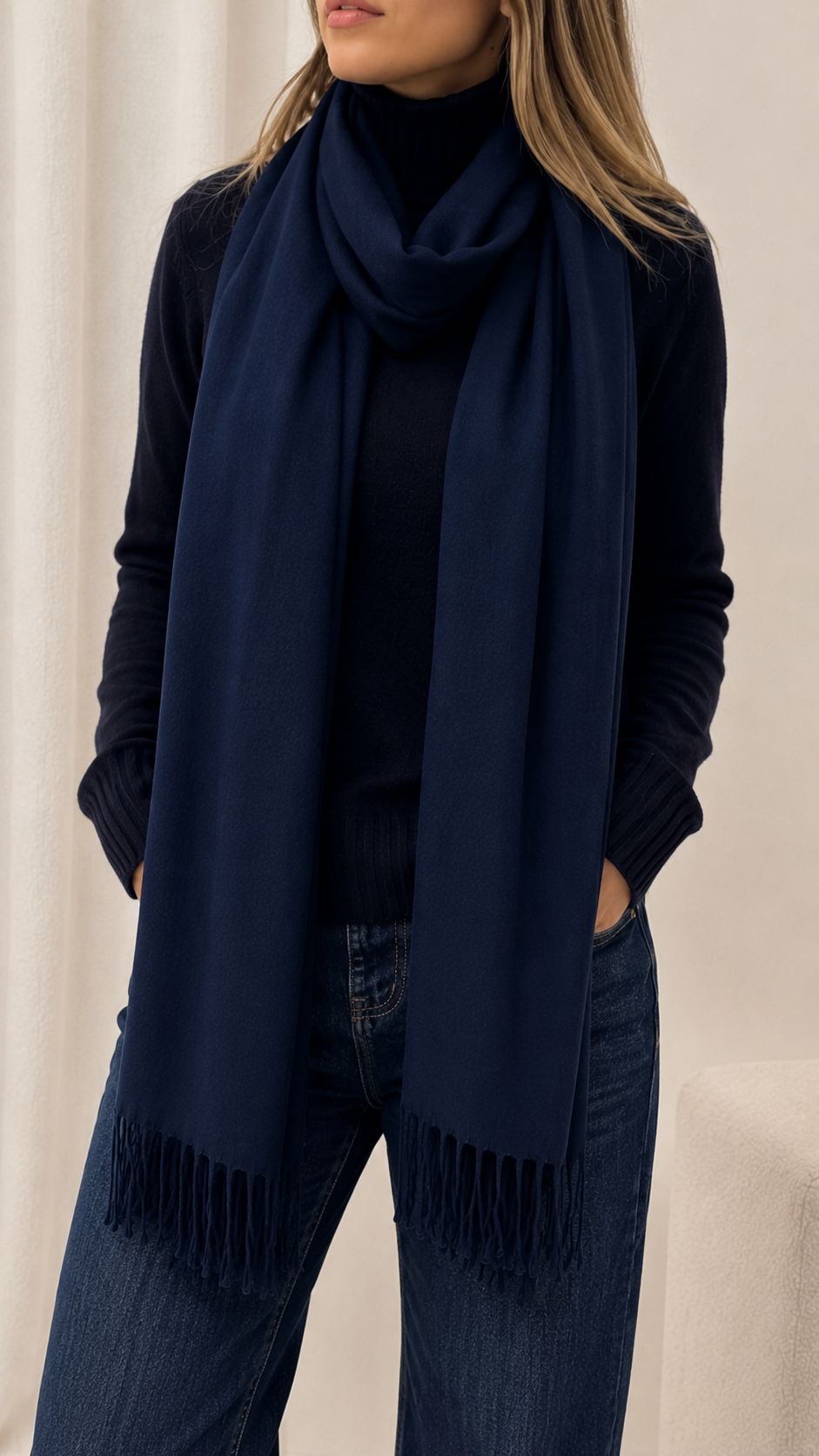 Sciarpa Basic Blu Notte
