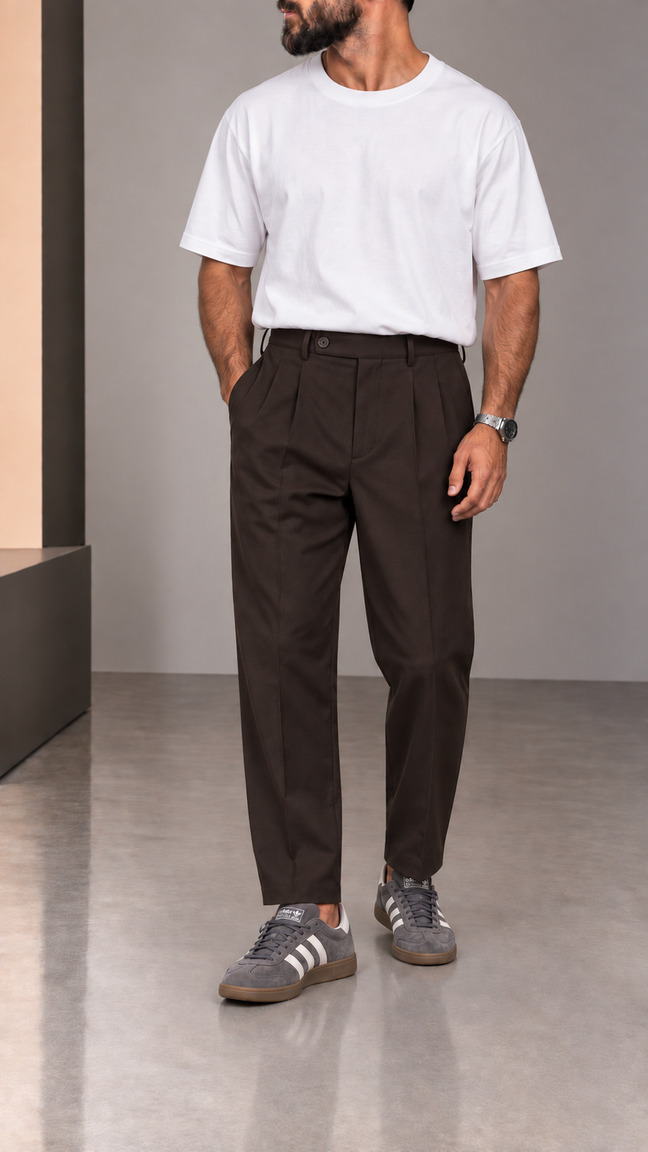 Pantalone Uomo Tailored Relaxed Choco