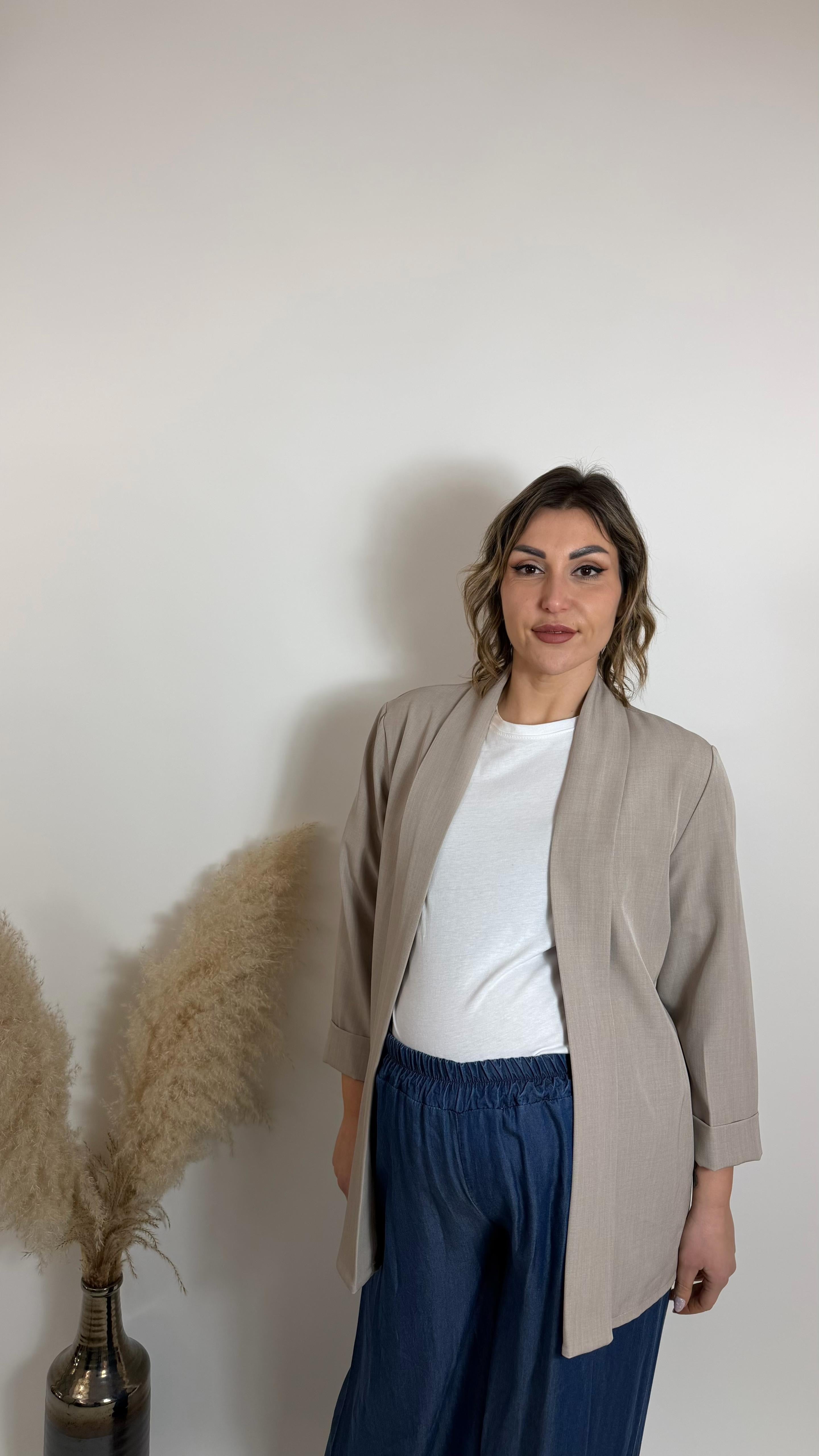 Kimono Manica Ampia Tortora