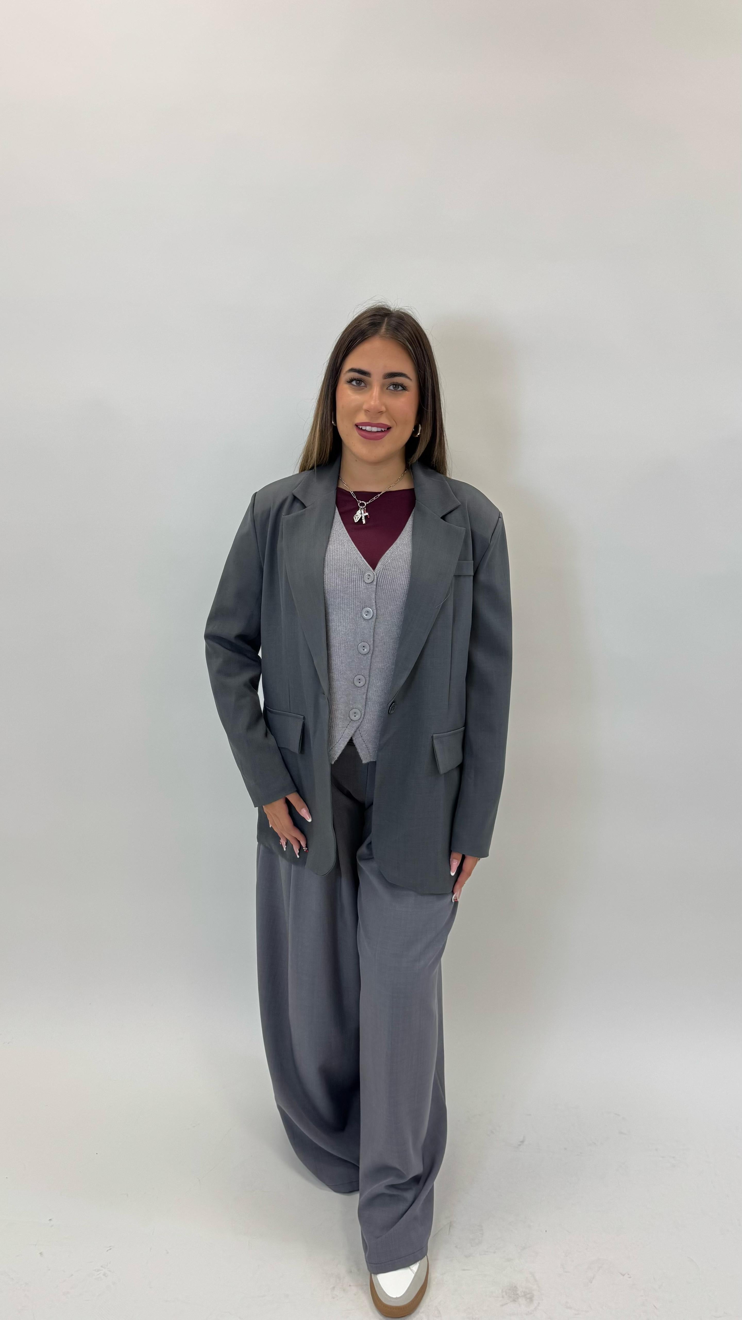 Gilet In Maglina Morbida Grigio Perla