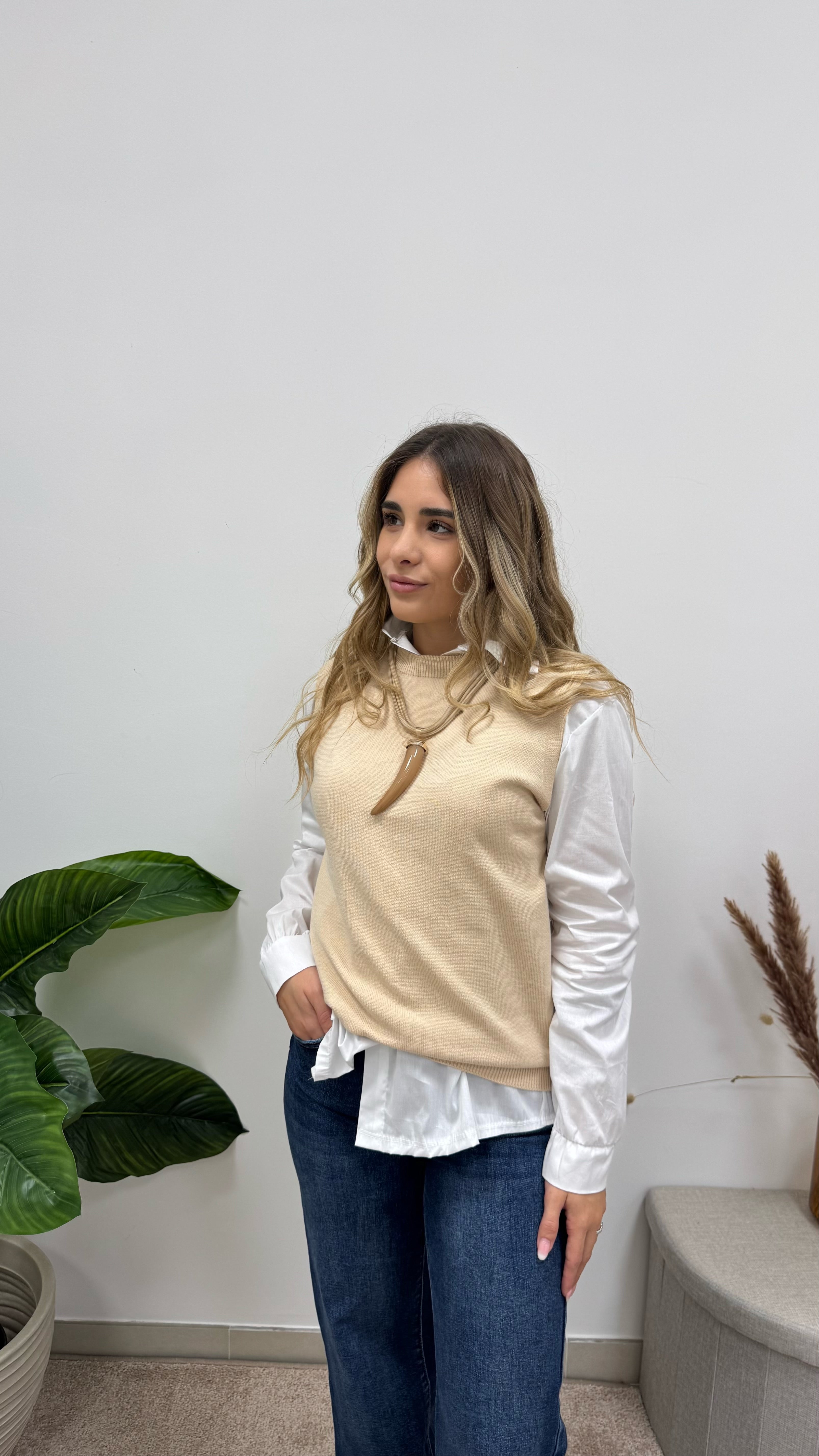 Pull Gilet Soft Layer Burro