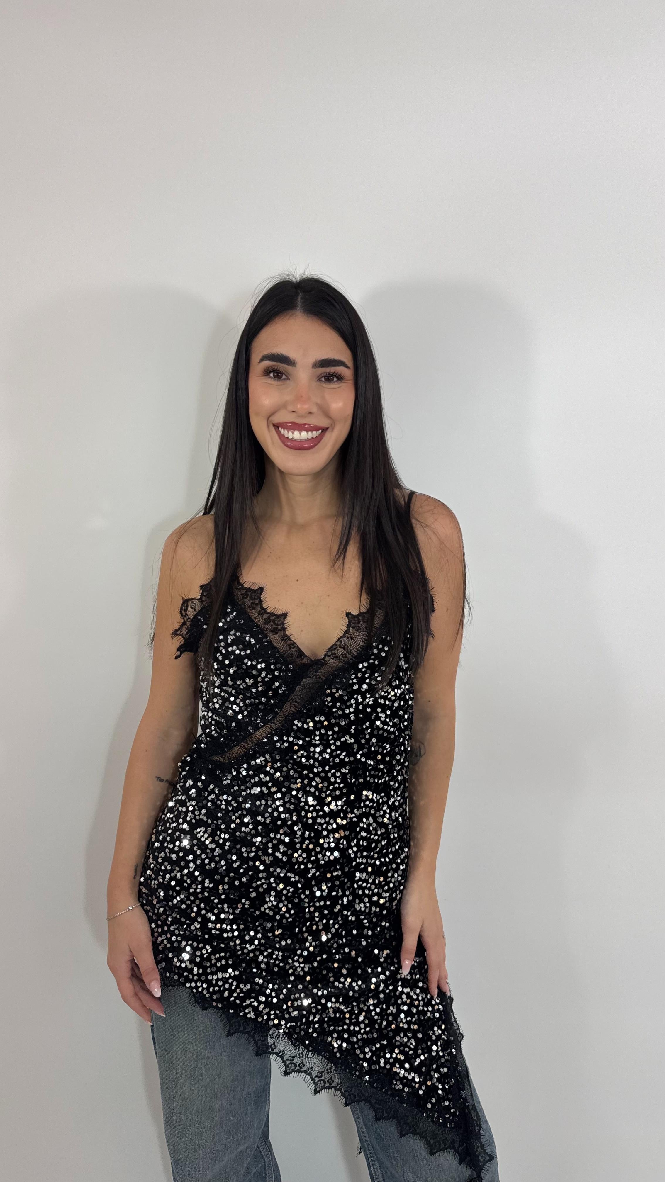 🥂Must Have Silk&Lace con Paillettes