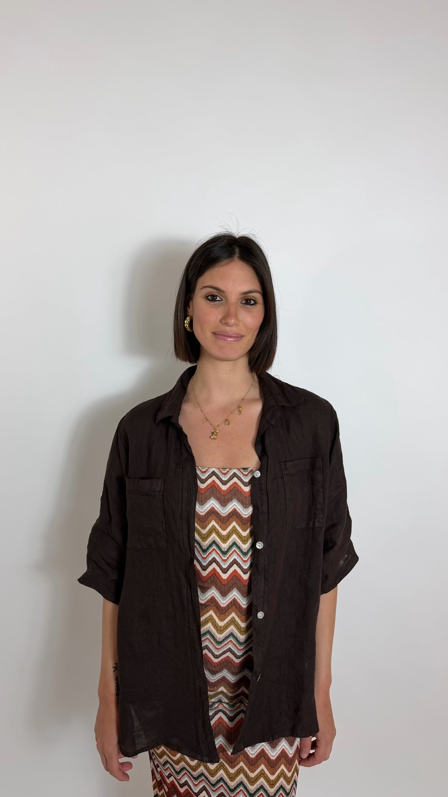 Camicia Lino Choco