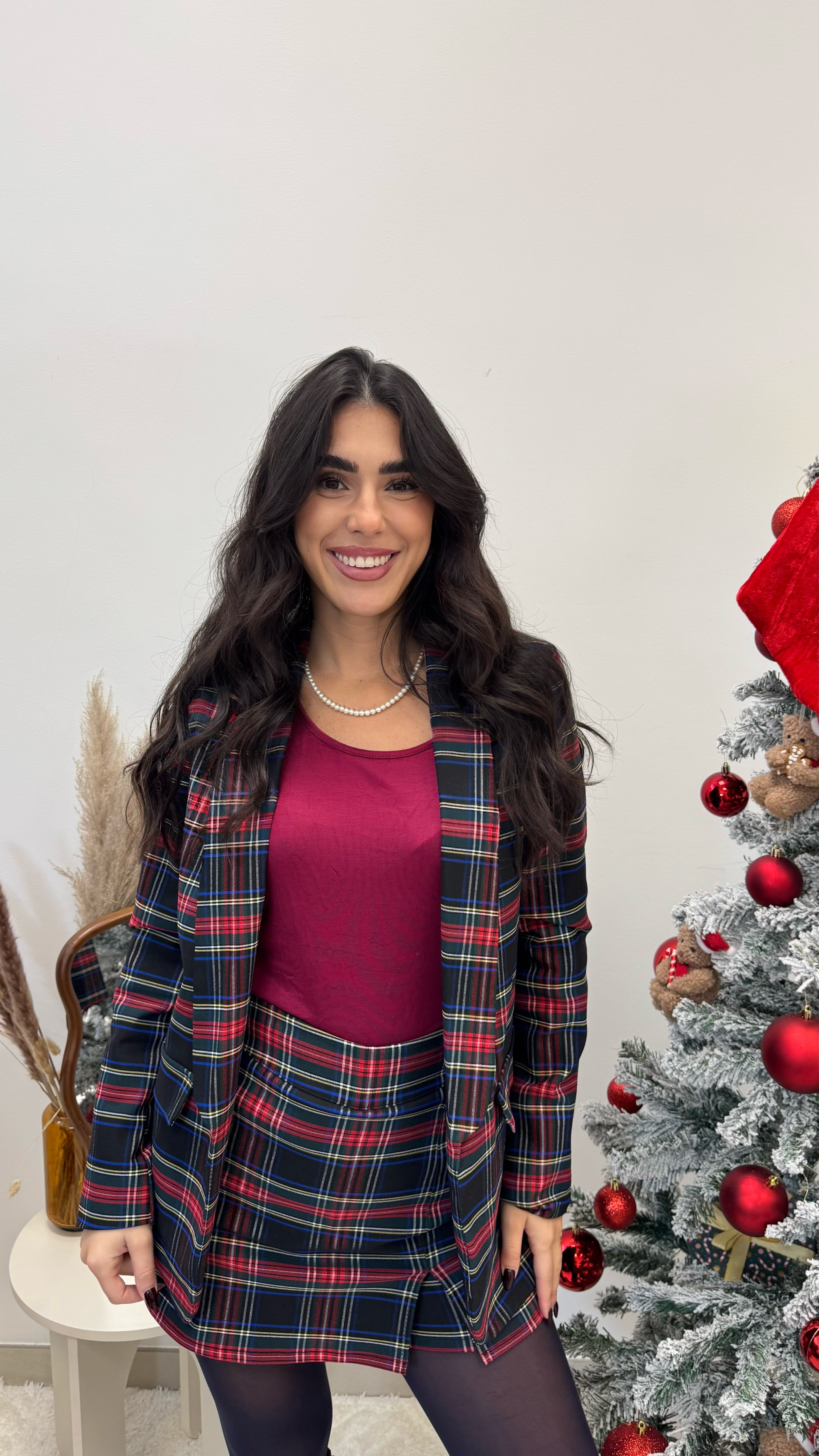 🎄Gonna Pantaloncino Tartan Blu