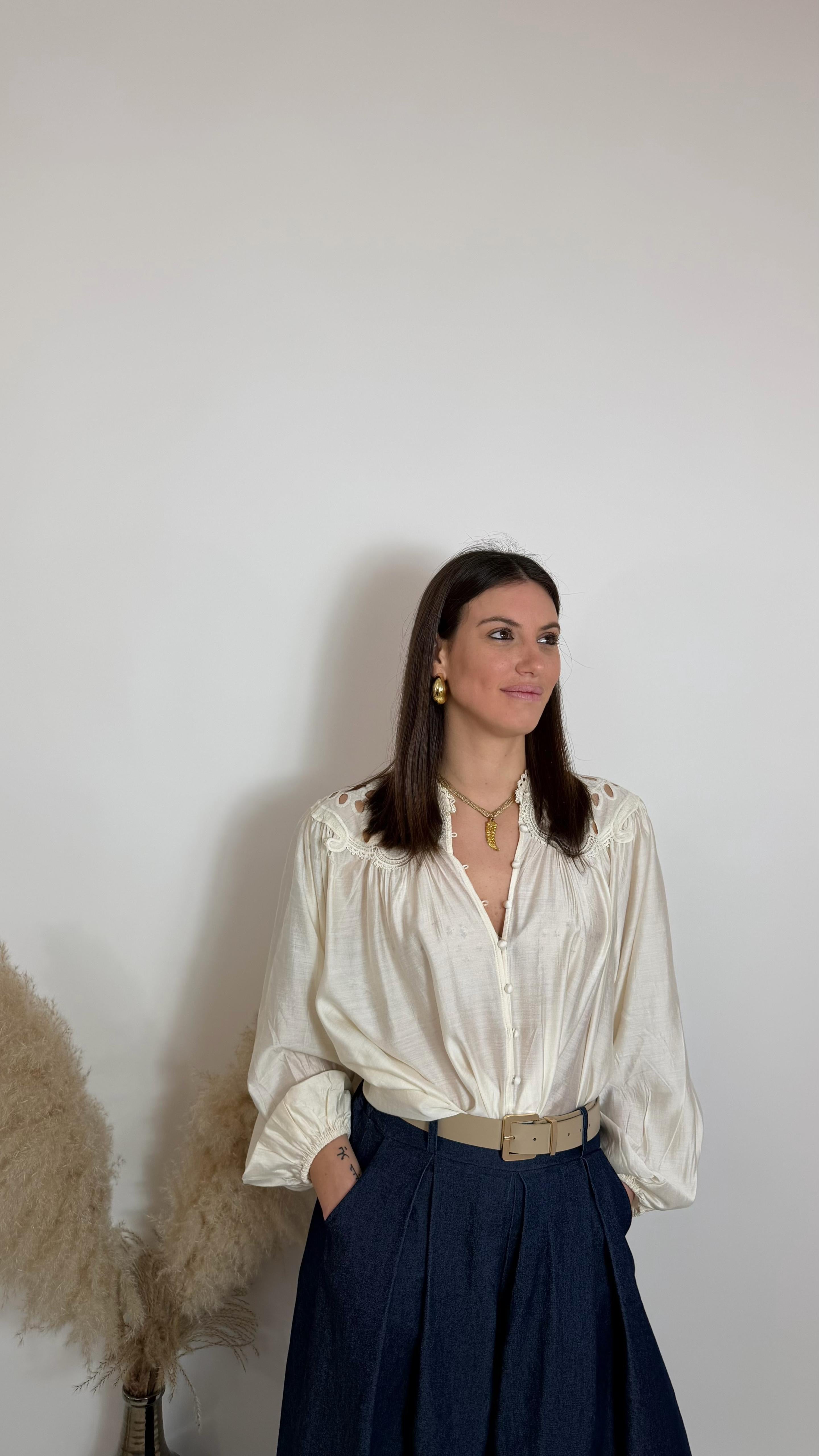 Camicia Georgette Burro