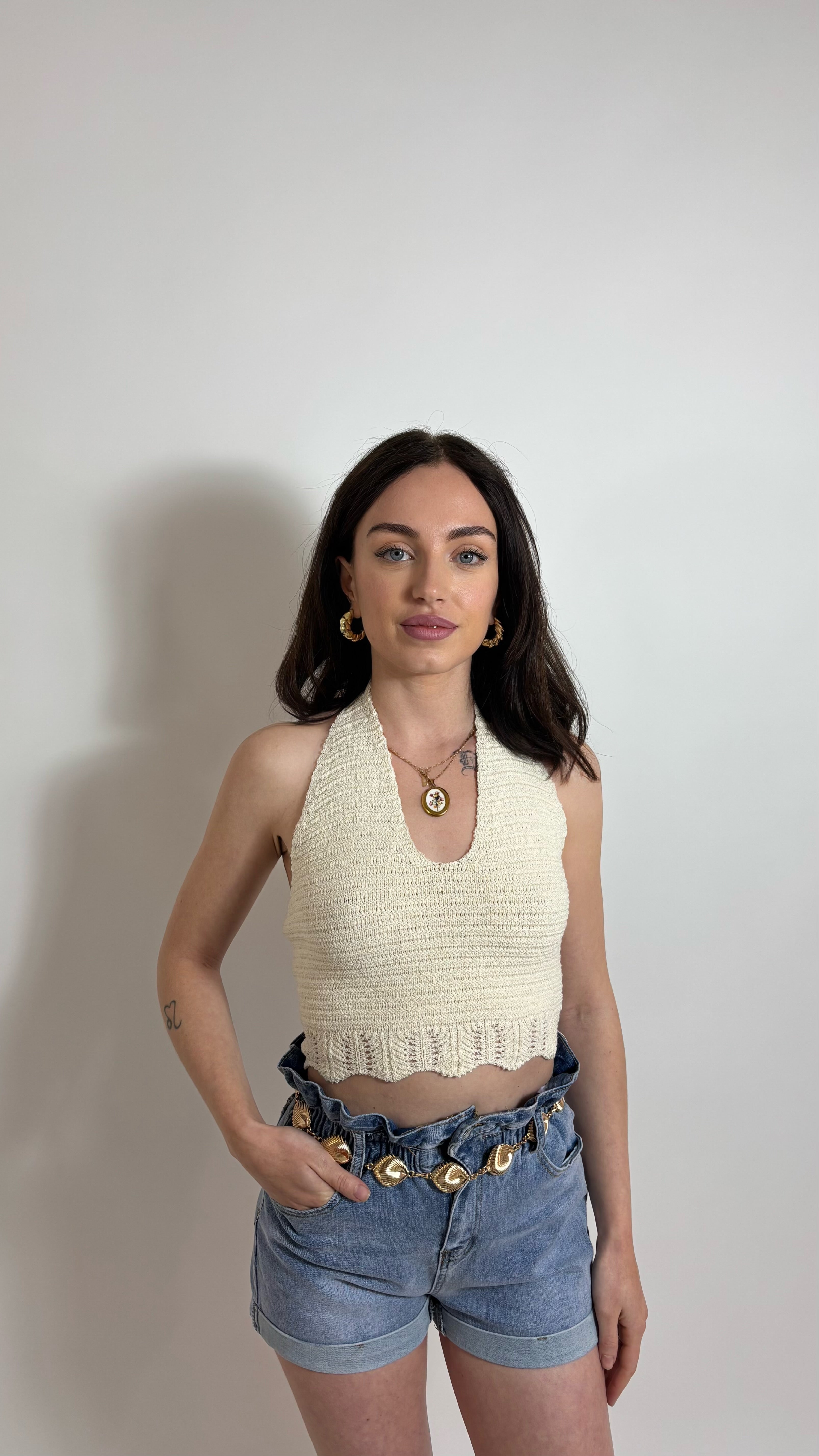 Top Crochet Positano Burro